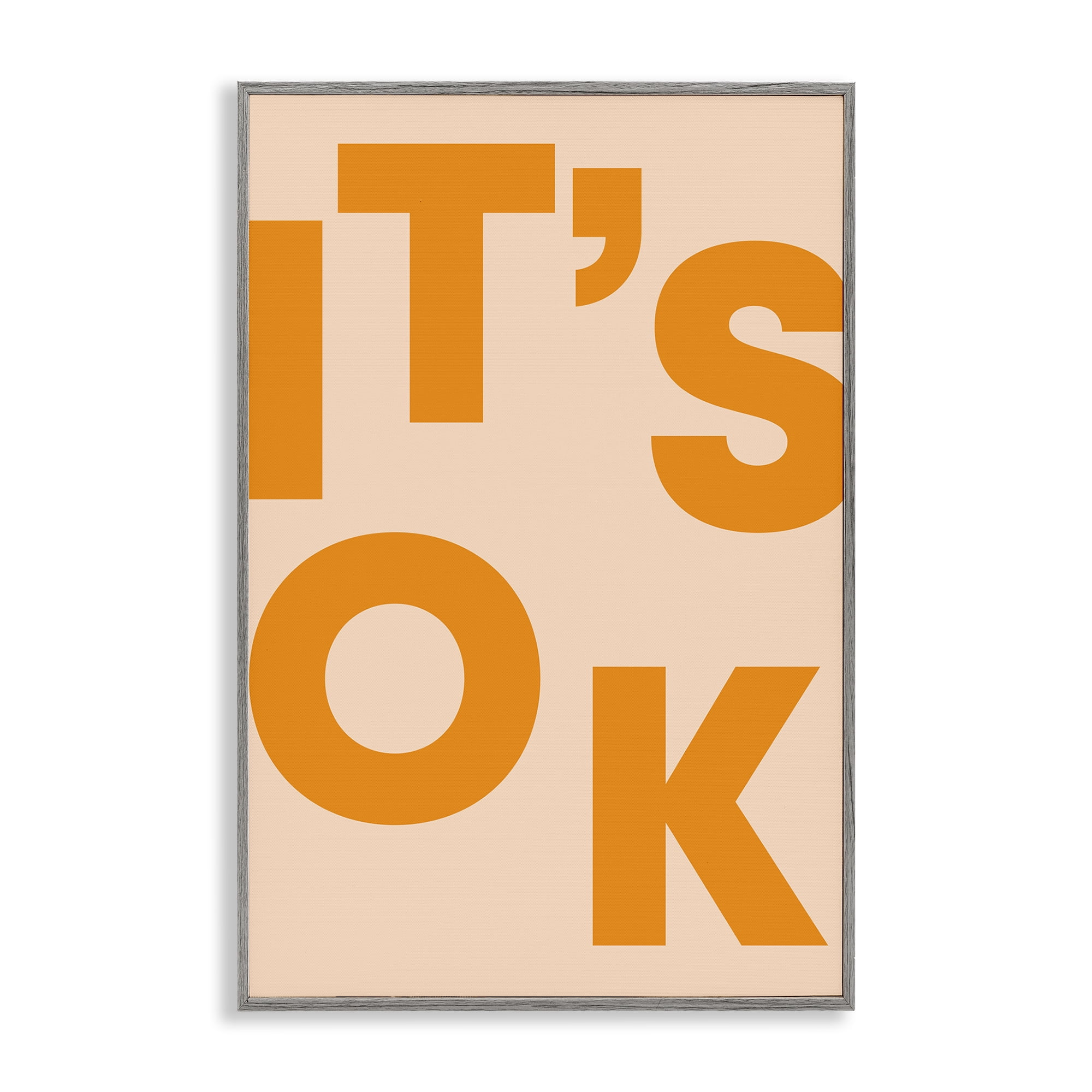 Stupell Industries It's OK Typography Typography Painting Gray Framed Art Print Wall Art, 12 x 18