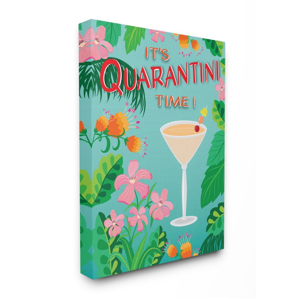 Stupell Industries It's Quarantini Time Festive Tropical Cocktail Design Designed by Darlene Seale