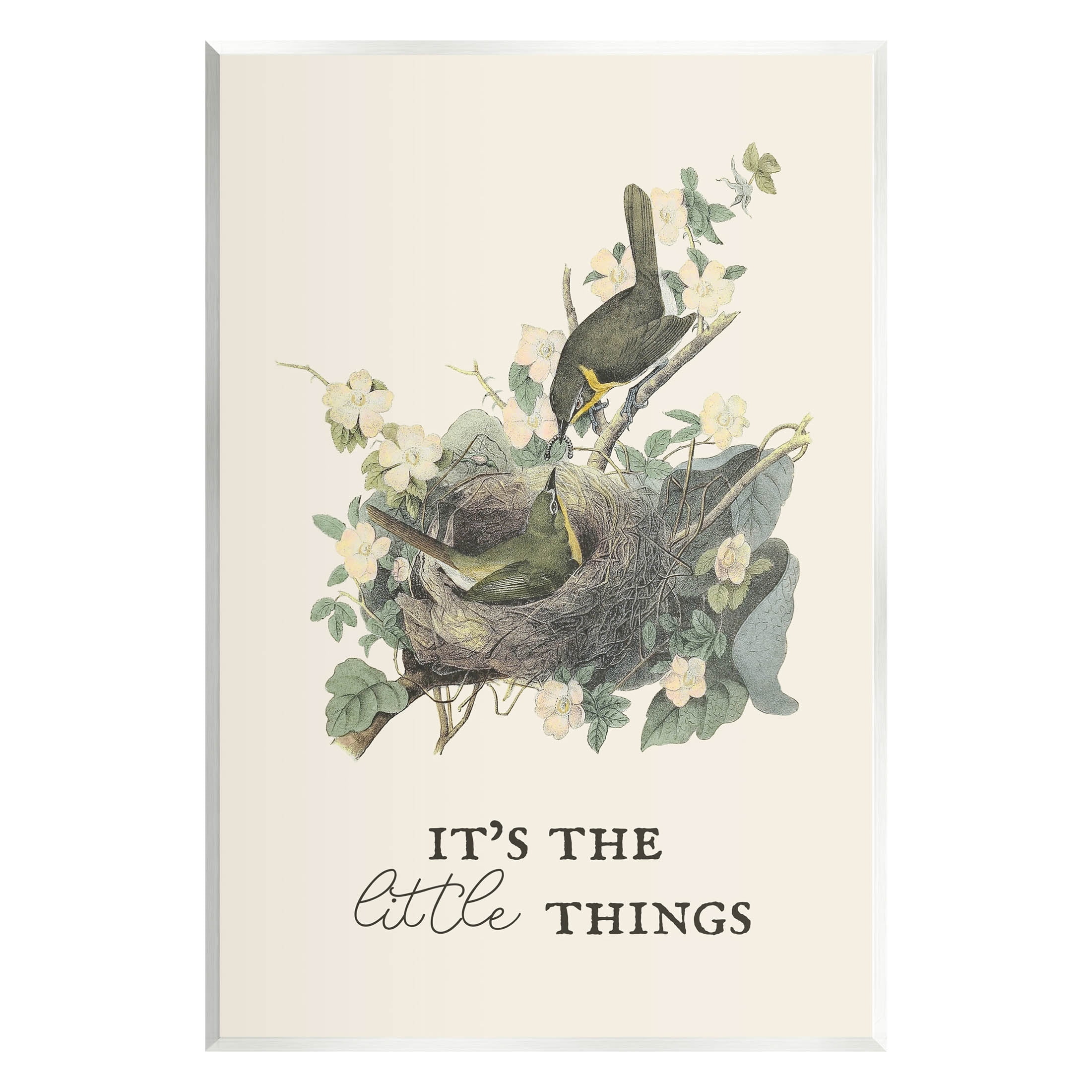 Stupell Industries It's The Little Things Bird Nest Graphic Art Unframed Art Print Wall Art, Design by Lil' Rue