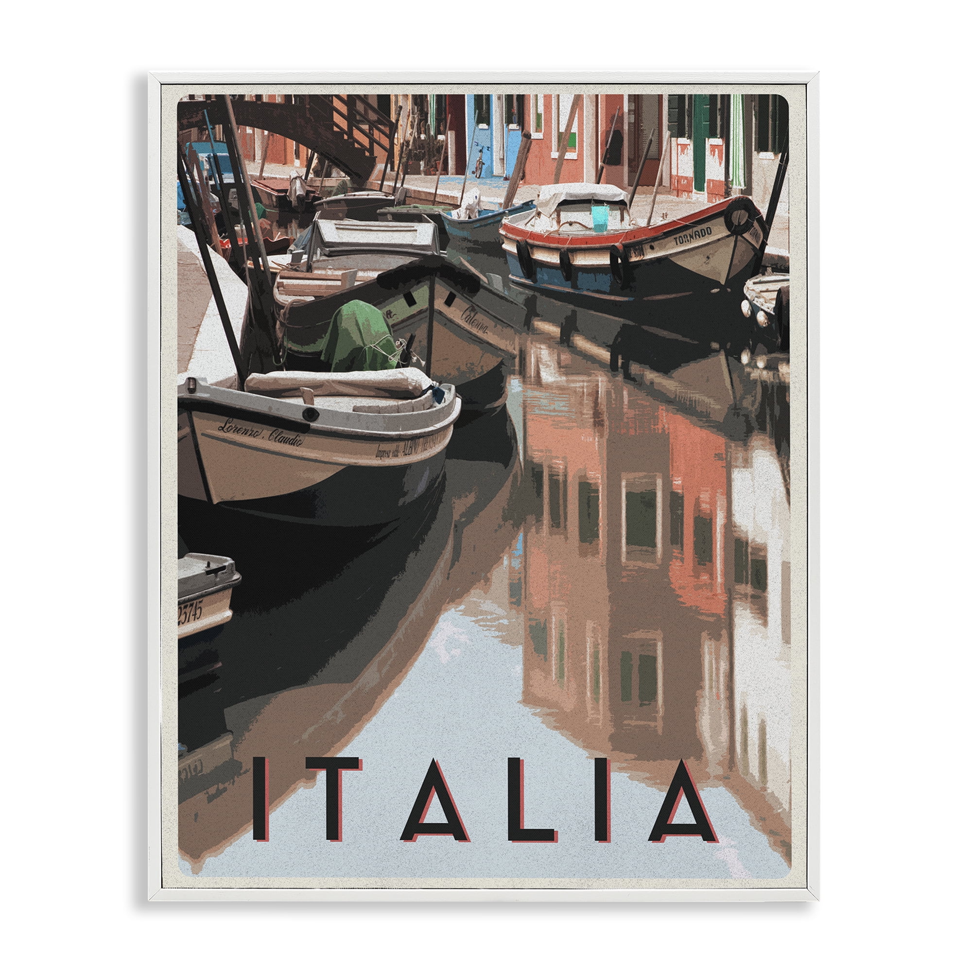 Stupell Industries Italia Canal Poster White Framed Giclee Art, design by Shelley Lake
