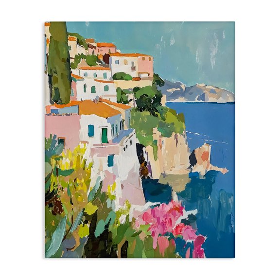 Stupell Industries Italian Coast Abstraction Canvas Wall Art design by Riley B, 20 x 16