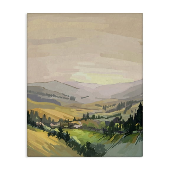 Stupell Industries Italian Countryside Hills Abstract Painting Wrapped Canvas Canvas Art Print Wall Art, 30 x 40