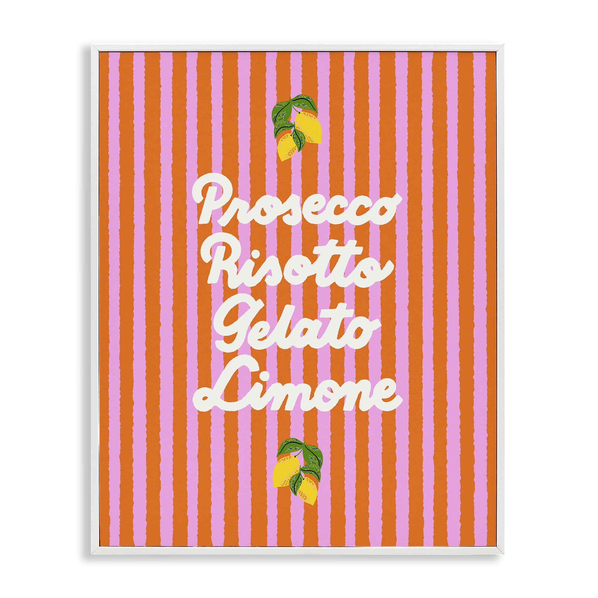 Stupell Industries Italian Enjoyment over Stripes White Framed Giclee Art, design by Indira Prieto | IndySign