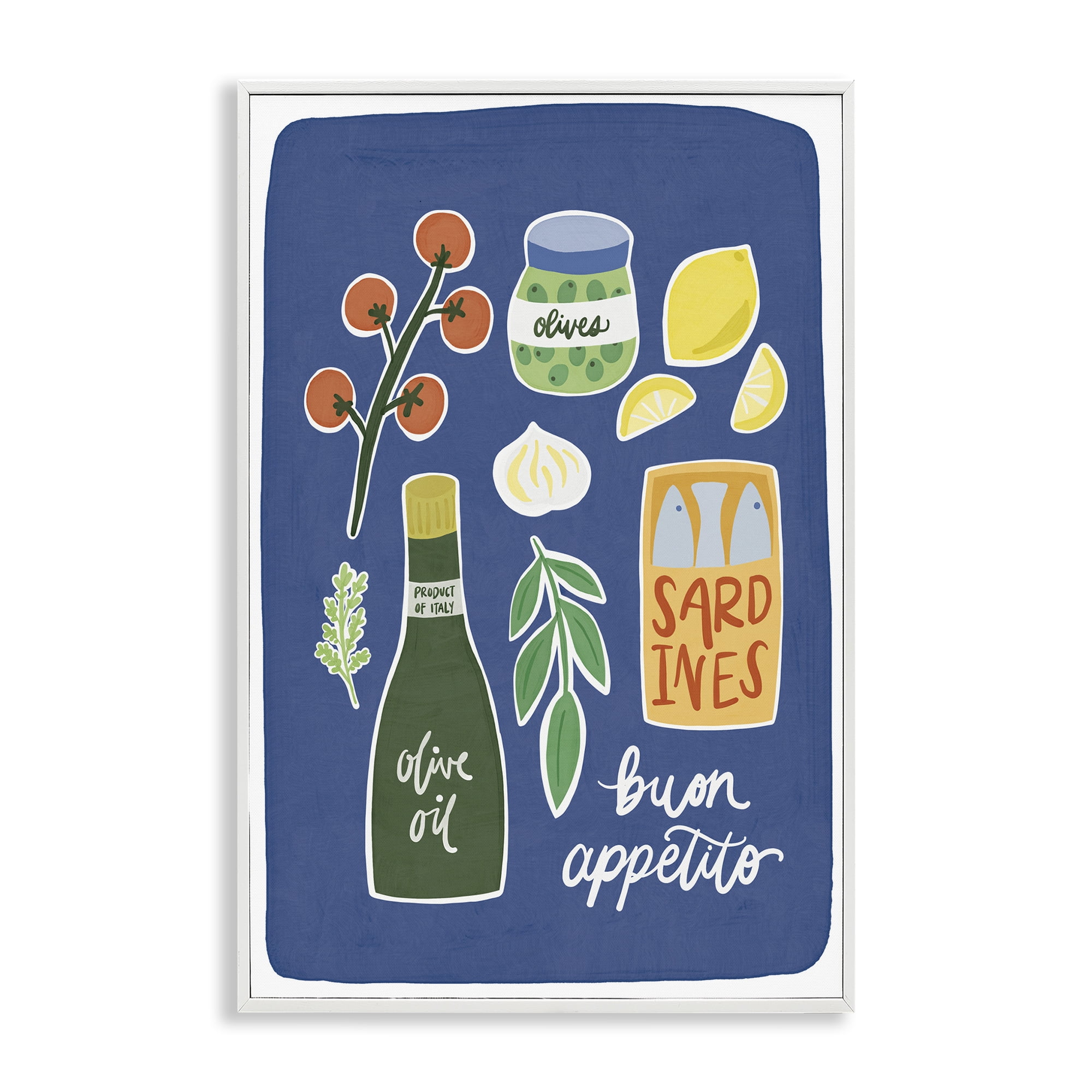 Stupell Industries Italian Kitchen Necessities White Framed Giclee Art, design by Amanda Houston