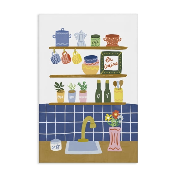 Stupell Industries Farmhouse Italian Kitchen Spice Rack Canvas Art, 30 x 45, by Amanda Houston