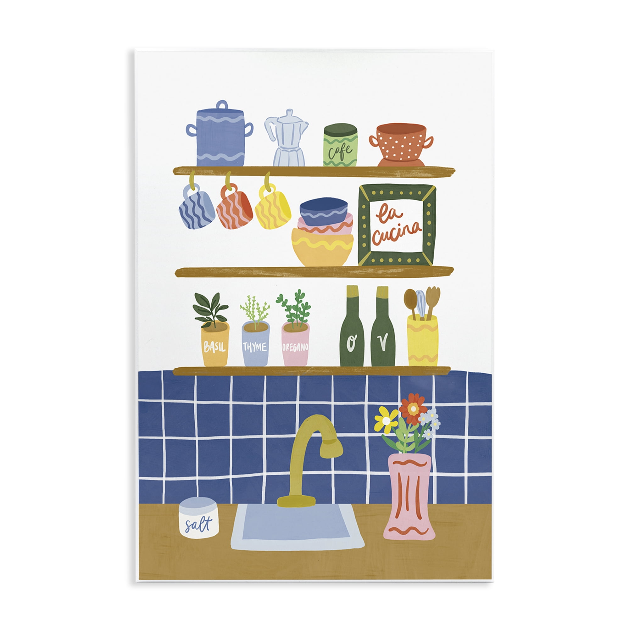 Stupell Industries Italian Kitchen Spice Rack Wall Plaque Art, design by Amanda Houston