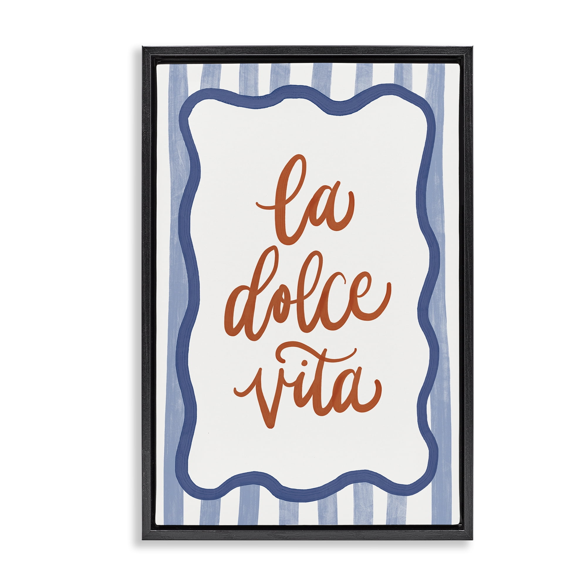 Stupell Industries Italian Kitchen Typography Black Framed Floater Canvas Wall Art, design by Amanda Houston