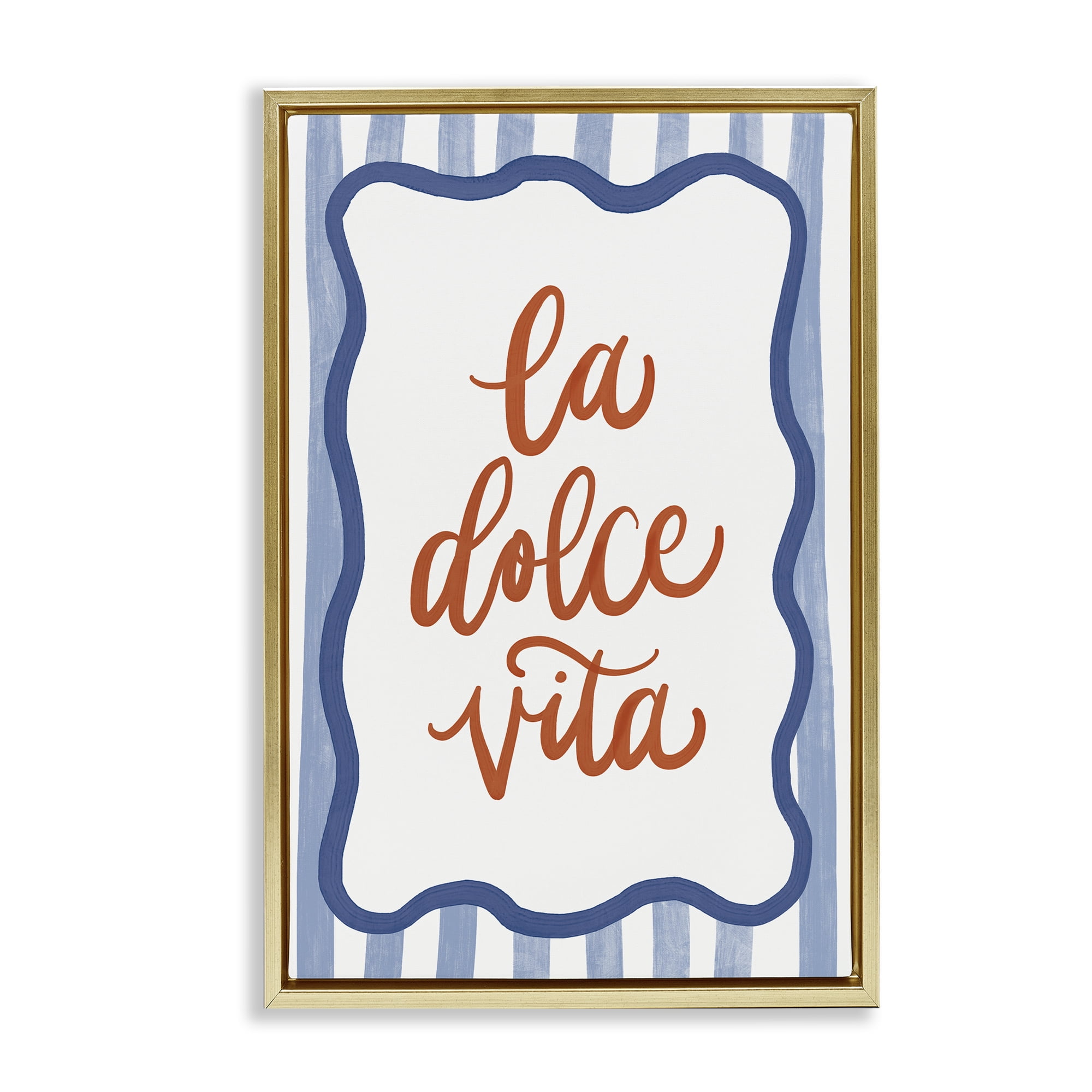 Stupell Industries Italian Kitchen Typography Gold Framed Floater Canvas Wall Art, design by Amanda Houston