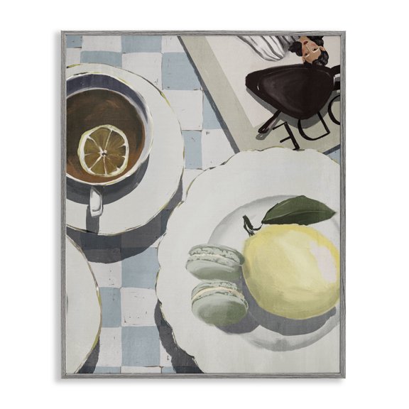 Stupell Industries Italian Morning Coffee Tabletop Gray Framed Giclee Art design by Anna Lischenko, 30 x 24