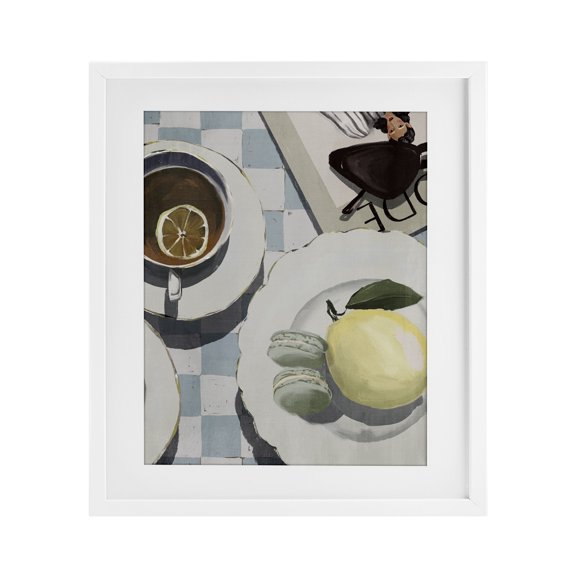 Stupell Industries Italian Morning Coffee Tabletop White Framed Print Under Glass design by Anna Lischenko, 21 x 17