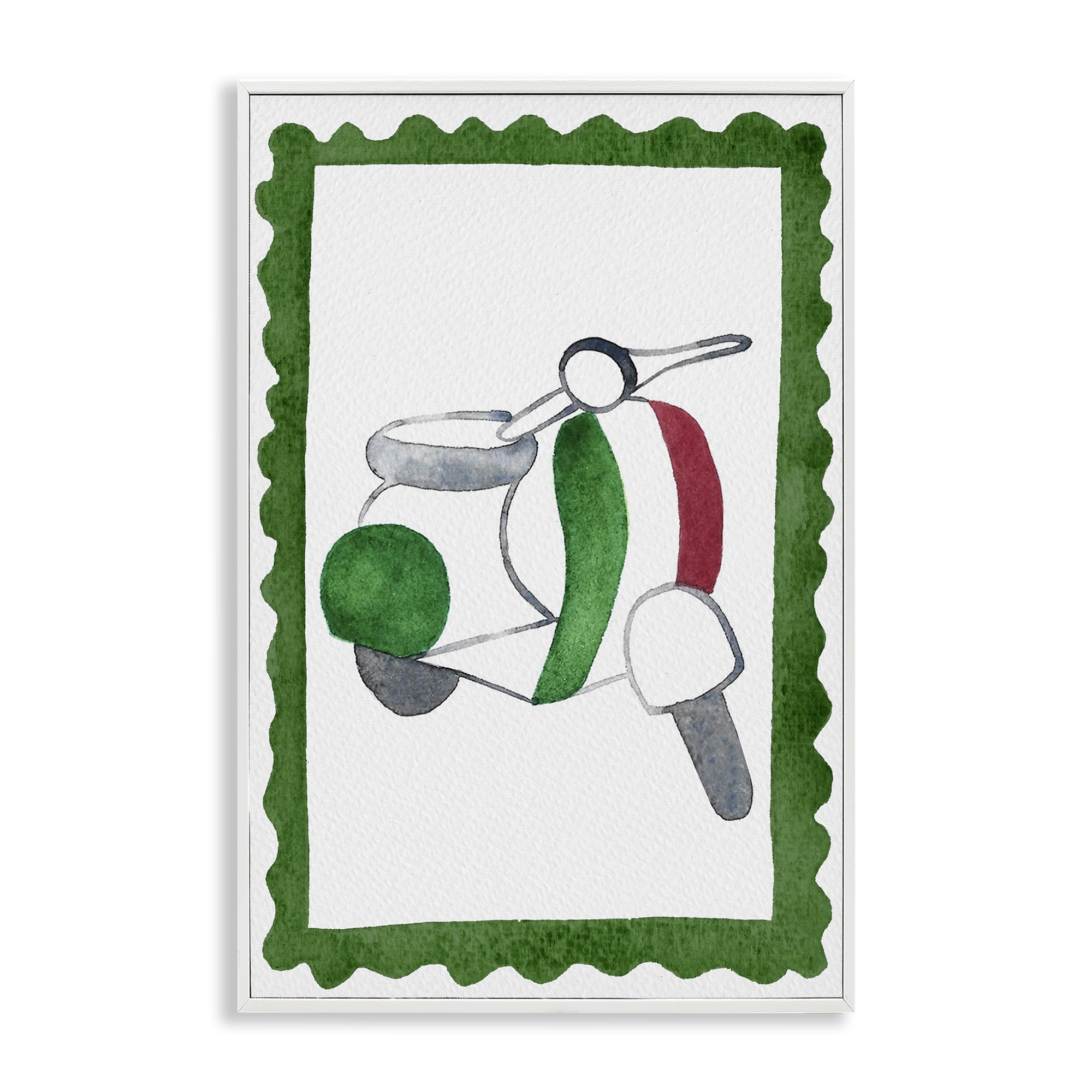 Stupell Industries Italian Motor Scooter White Framed Giclee Art, design by Camila Juncos