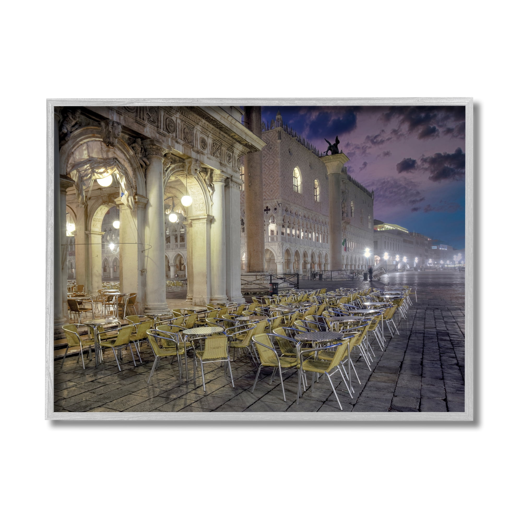 Stupell Industries Italian Pavilion Cityscape Historic European Architecture Abstract Photography Gray Framed Art Print Wall Art, 16 x 20