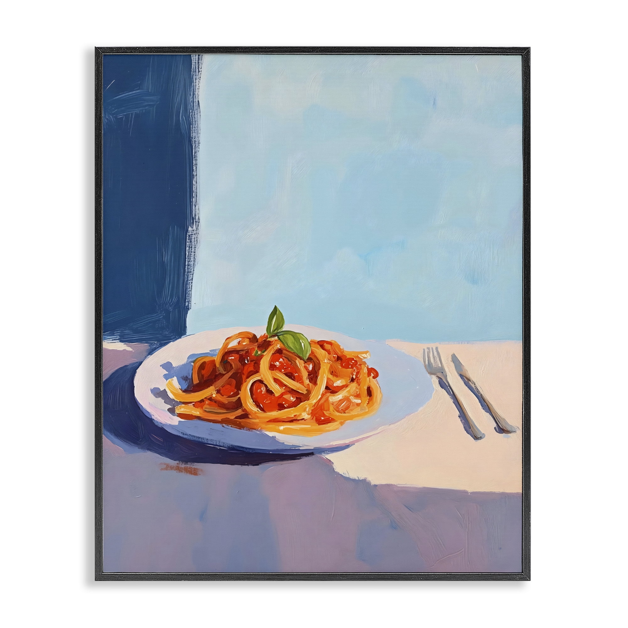 Stupell Industries Italian Spaghetti on Plate Black Framed Giclee Art, design by The Prints Vibe