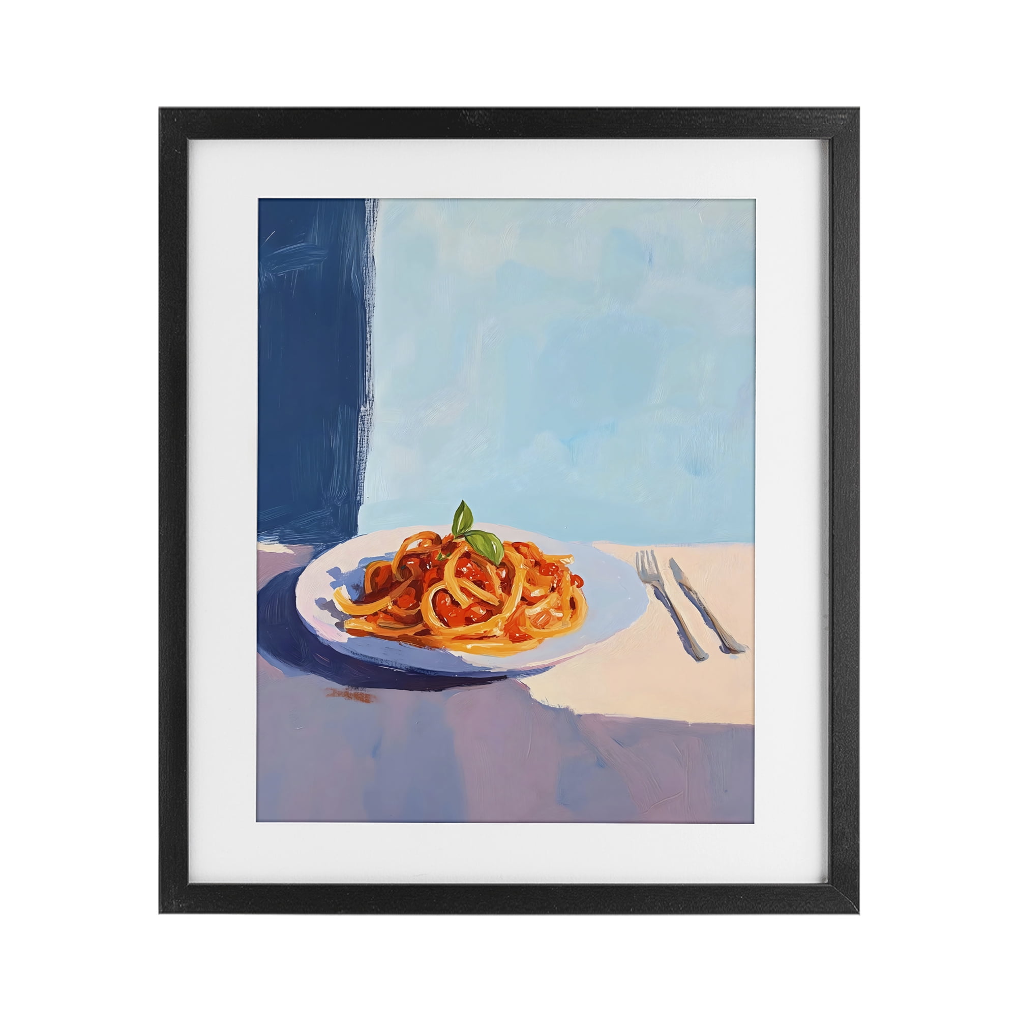 Stupell Industries Italian Spaghetti on Plate Black Framed Print Under Glass, design by The Prints Vibe