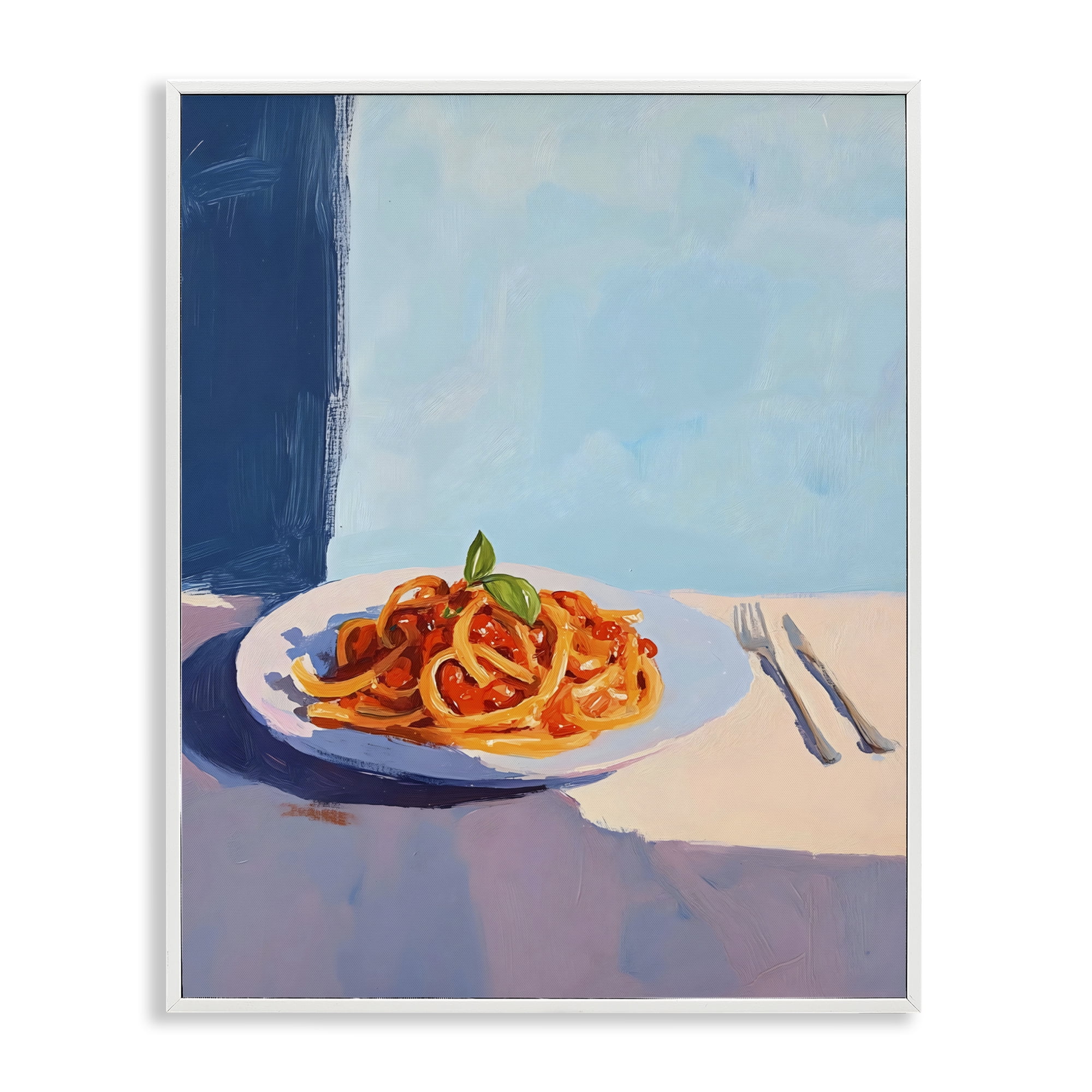 Stupell Industries Italian Spaghetti on Plate White Framed Giclee Art, design by The Prints Vibe
