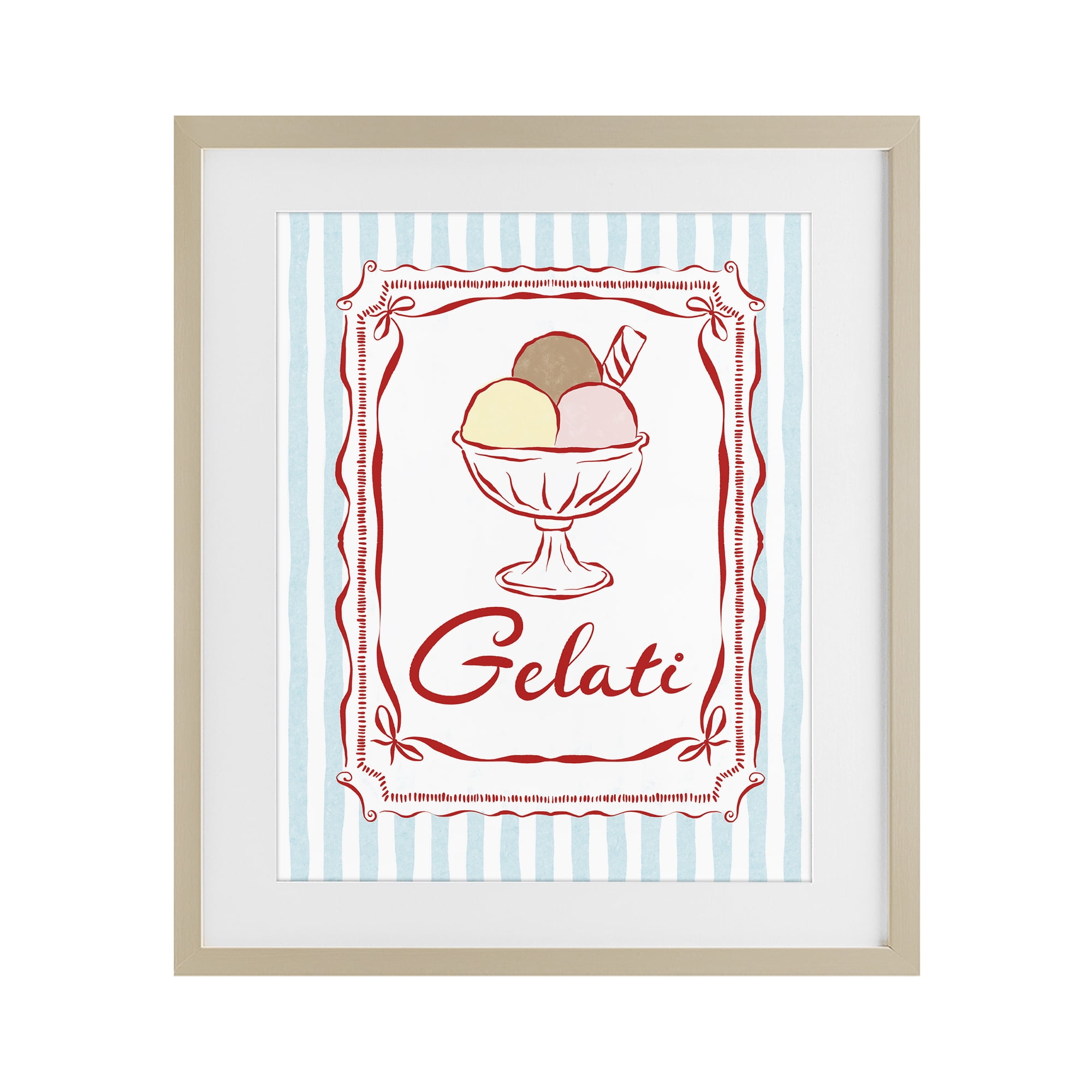Stupell Industries Italian Summer Gelati Birch Framed Print Under Glass, design by Miriam Wood
