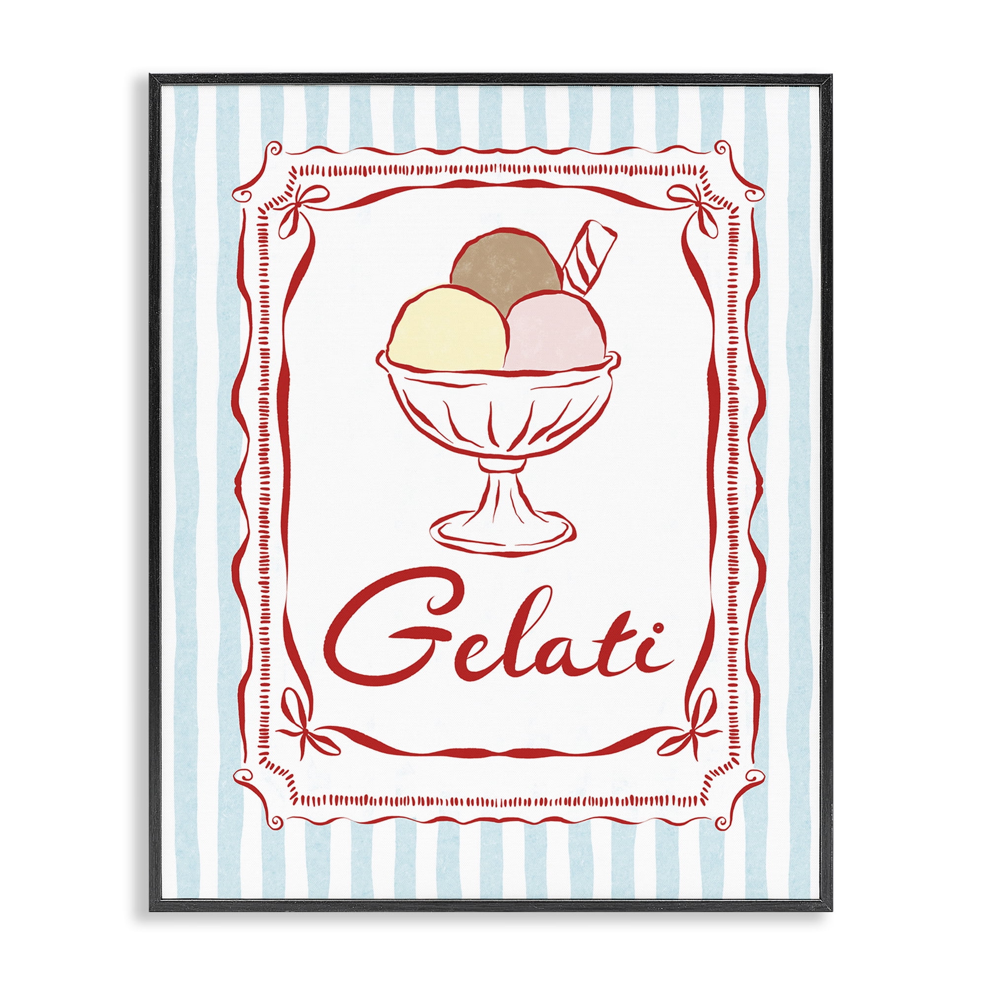 Stupell Industries Italian Summer Gelati Black Framed Giclee Art, design by Miriam Wood