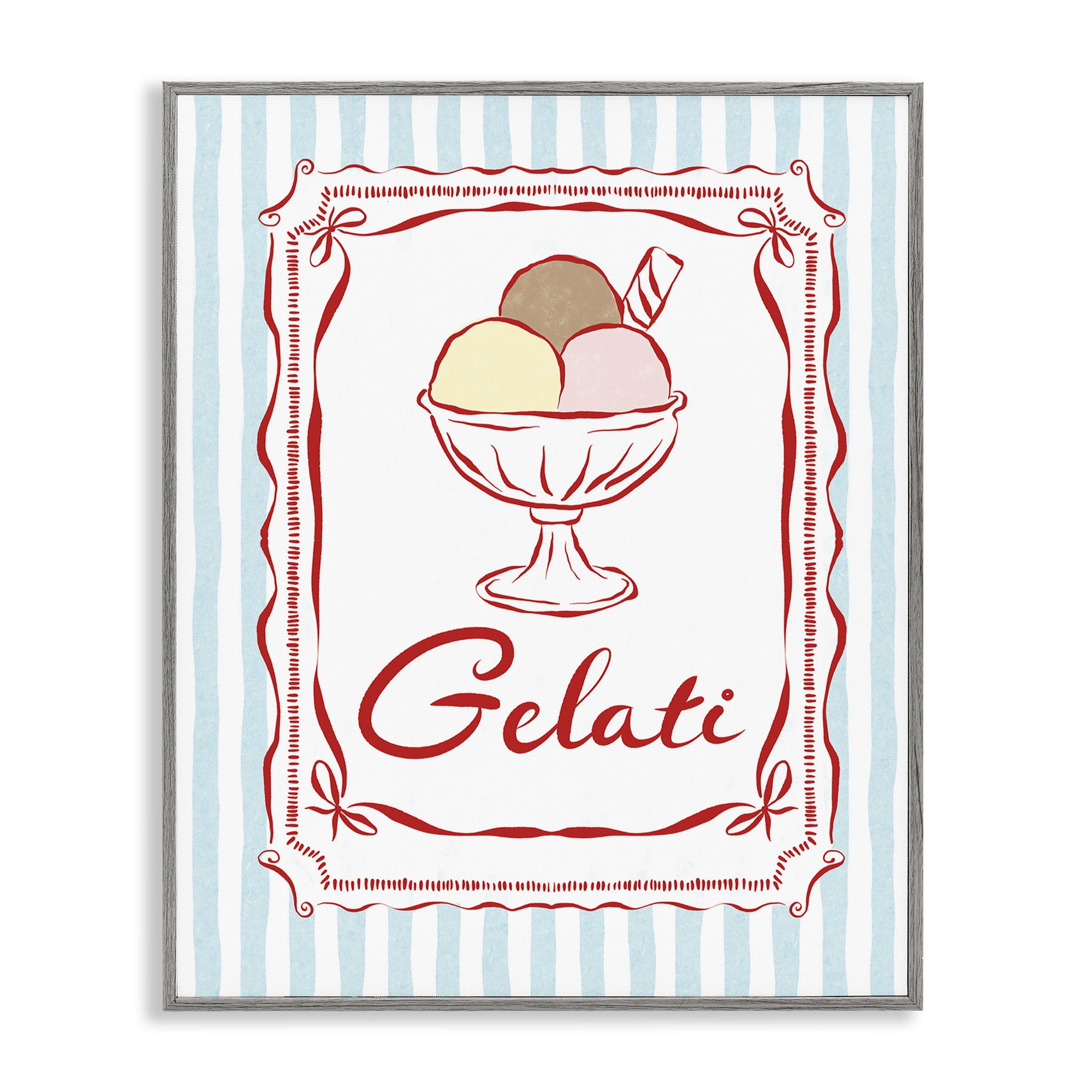 Stupell Industries Italian Summer Gelati Gray Framed Giclee Art, design by Miriam Wood