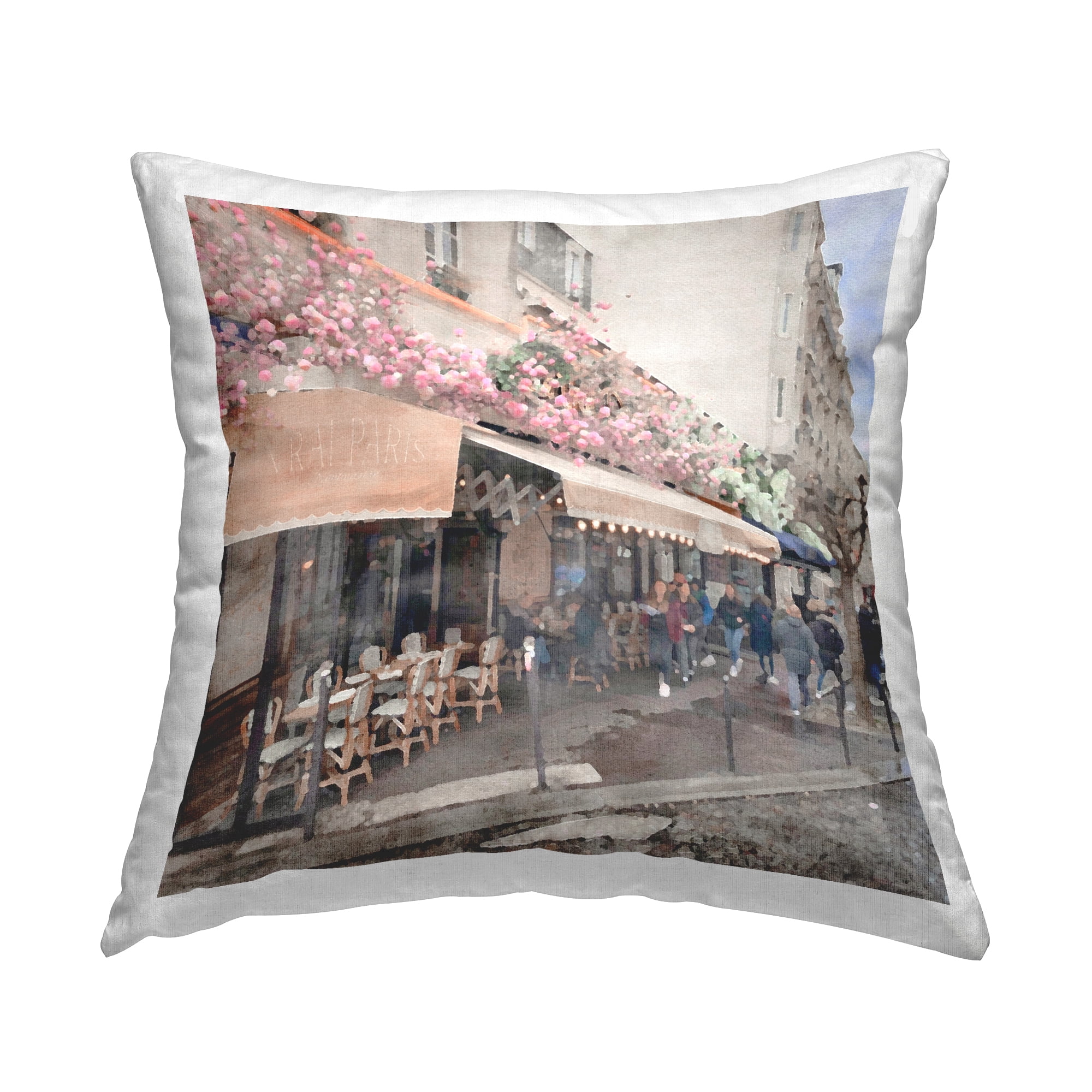 Stupell Industries Italian Town Bistro Square Decorative Printed Throw Pillow, 18 x 18
