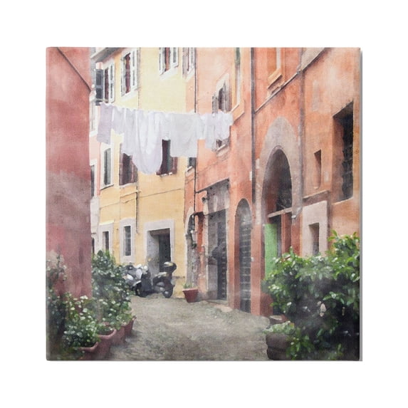 Stupell Industries Italy Street View Travel & Places Painting Gallery Wrapped Canvas Print Wall Art, 36 x 36