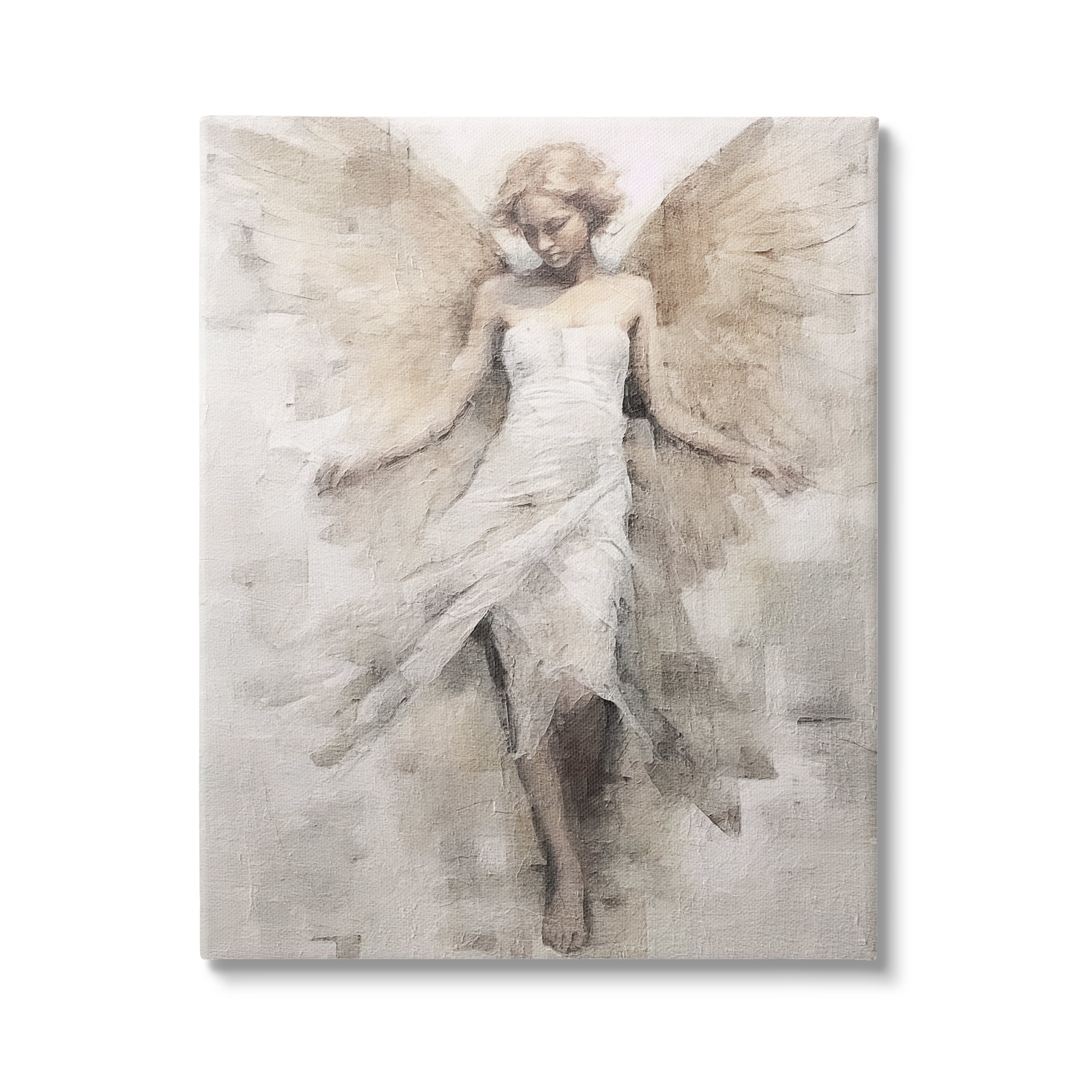 Stupell Industries Ivory Abstract Angel Animals & Insects Painting Gallery Wrapped Canvas Art Print Wall Art, 30 x 40