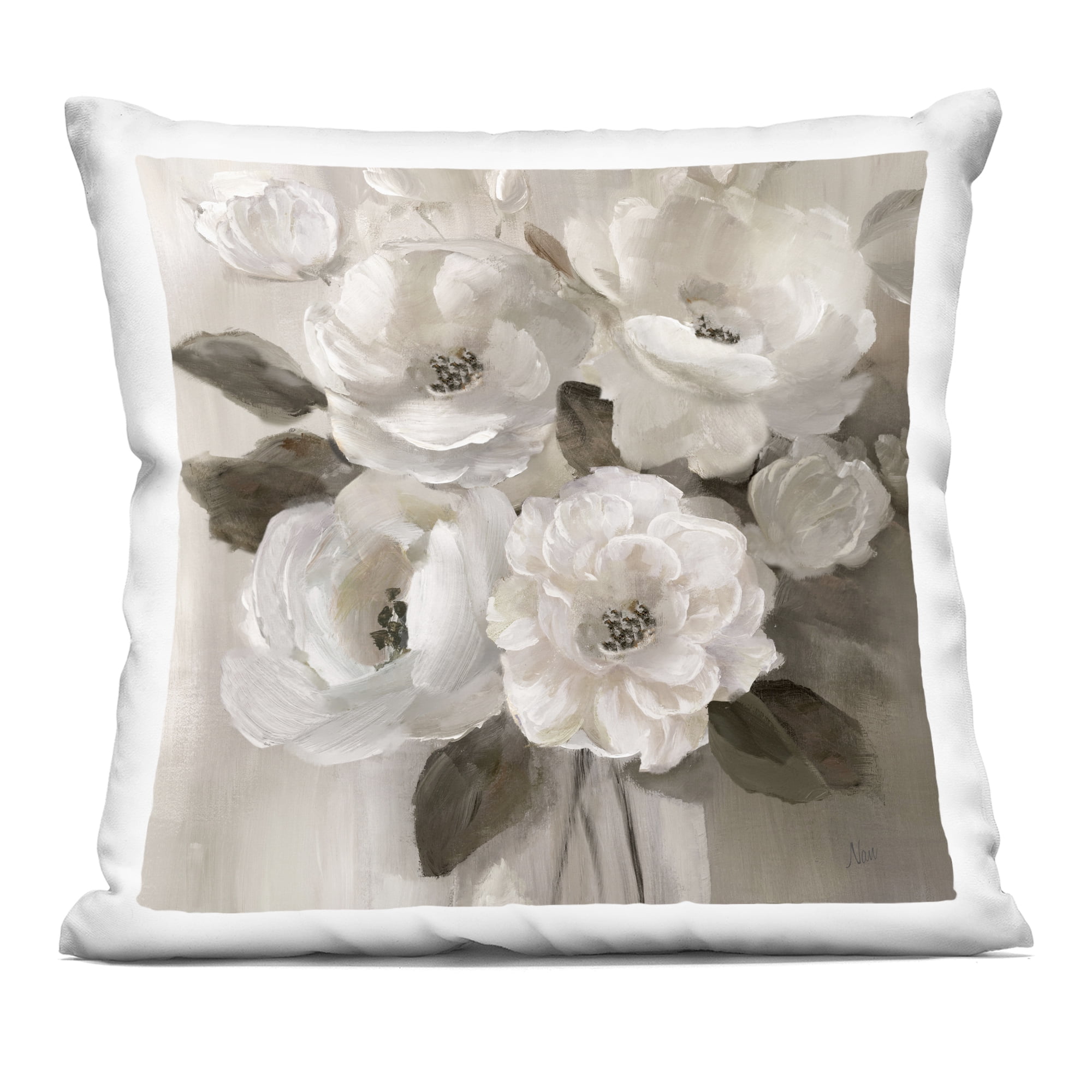 Stupell Industries Ivory Flower Bushel Decorative Printed Throw Pillow, design by Nan, 18 x 7 x 18