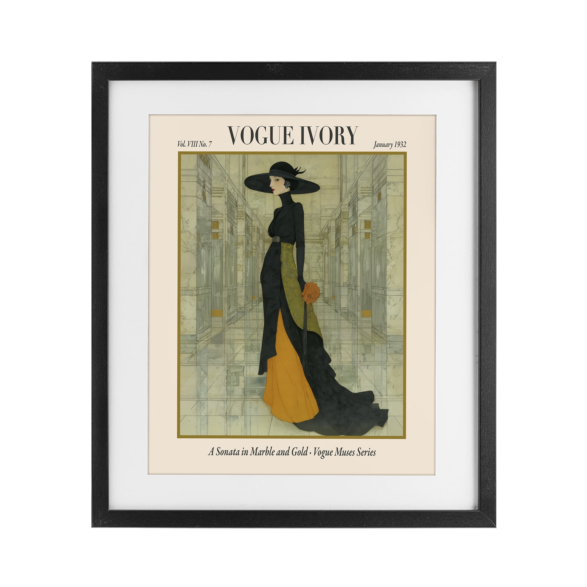 Stupell Industries Ivory Hall Magazine Black Framed Print Under Glass, design by A Barefoot Stylist