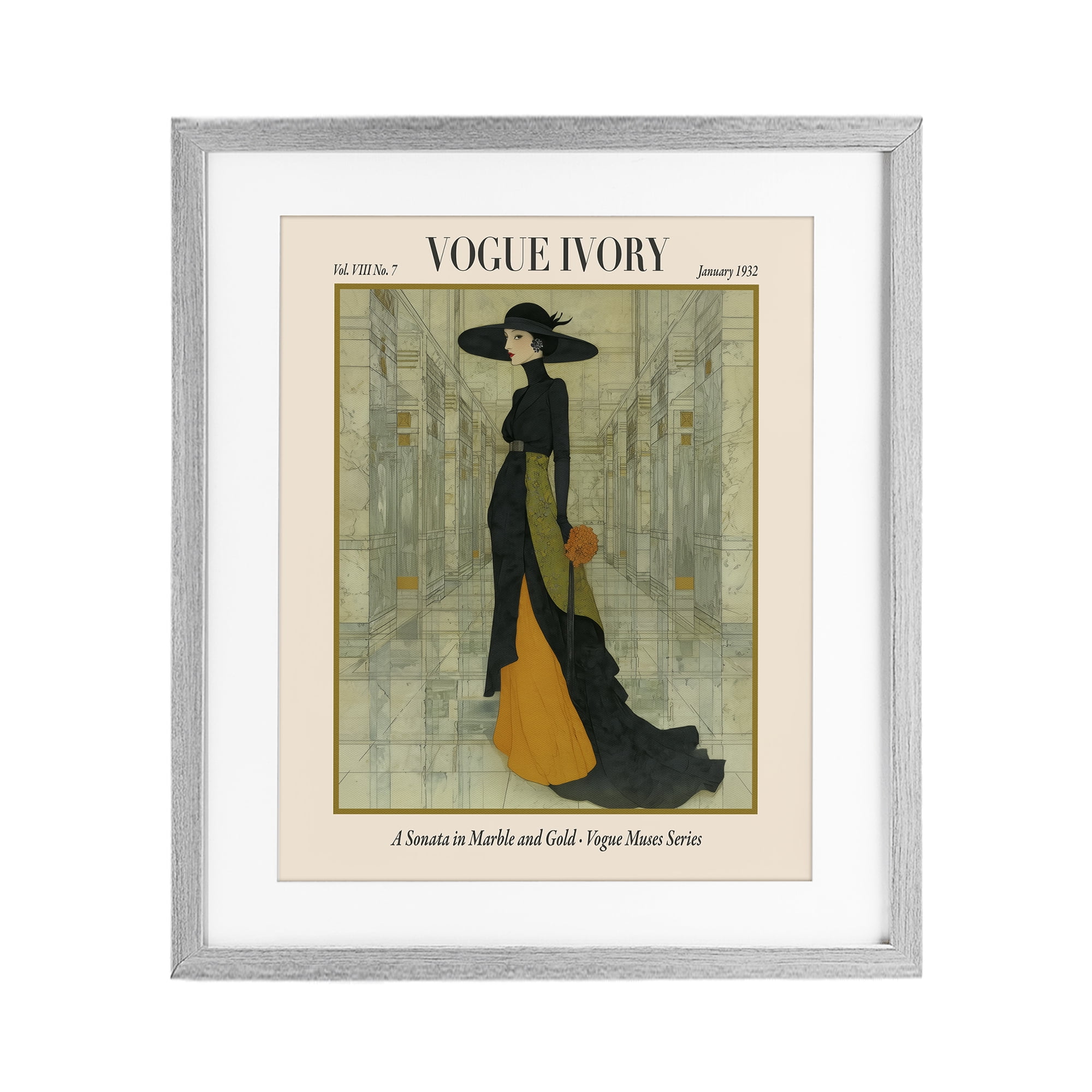 Stupell Industries Ivory Hall Magazine Gray Framed Print Under Glass, design by A Barefoot Stylist