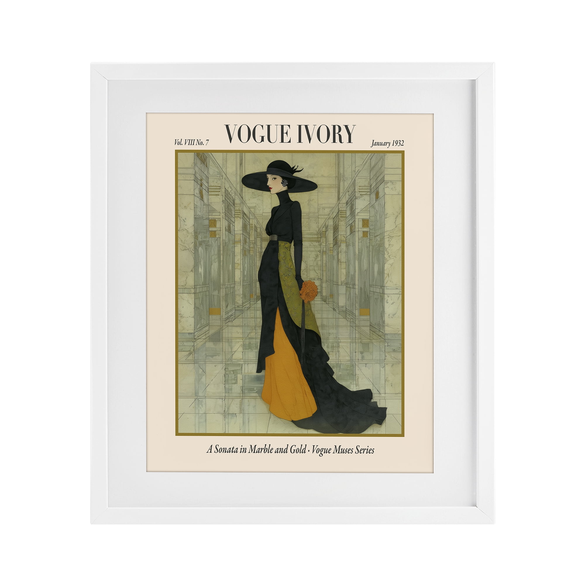 Stupell Industries Ivory Hall Magazine White Framed Print Under Glass, design by A Barefoot Stylist