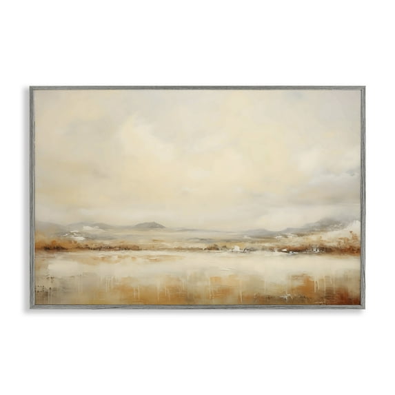 Stupell Industries Ivory and Bronze Landscape Gray Framed Giclee Art design by LSR Creative Studio, 12 x 18