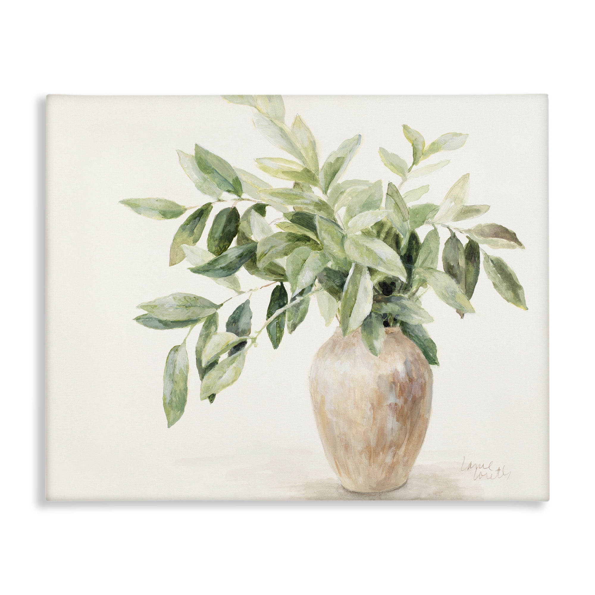 Stupell Industries Ivy Potted Plant Botanical & Floral Painting Gallery Wrapped Canvas Art Print Wall Art, 20 x 16