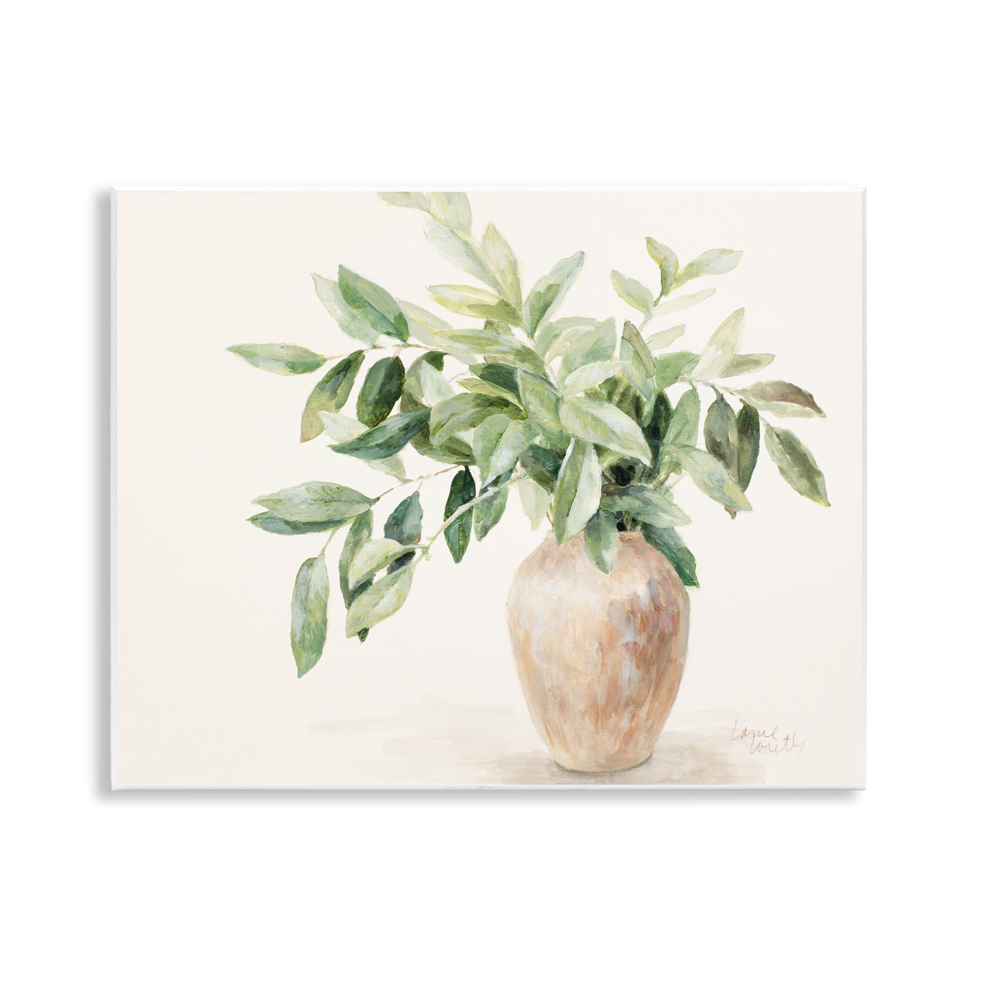 Stupell Industries Ivy Potted Plant Botanical & Floral Painting Unframed Art Print Wall Art, 14 x 11