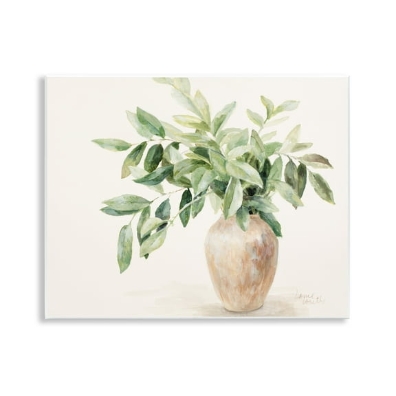 Stupell Industries Ivy Potted Plant Botanical & Floral Painting Unframed Art Print Wall Art, 14 x 11