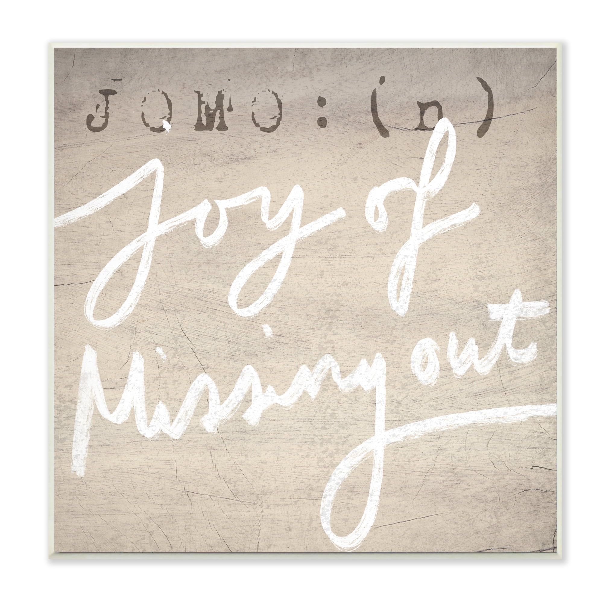 Stupell Industries JOMO Definition Rustic Joy of Missing Out Typography Painting Wall Plaque Art Print Wall Art, 12 x 12