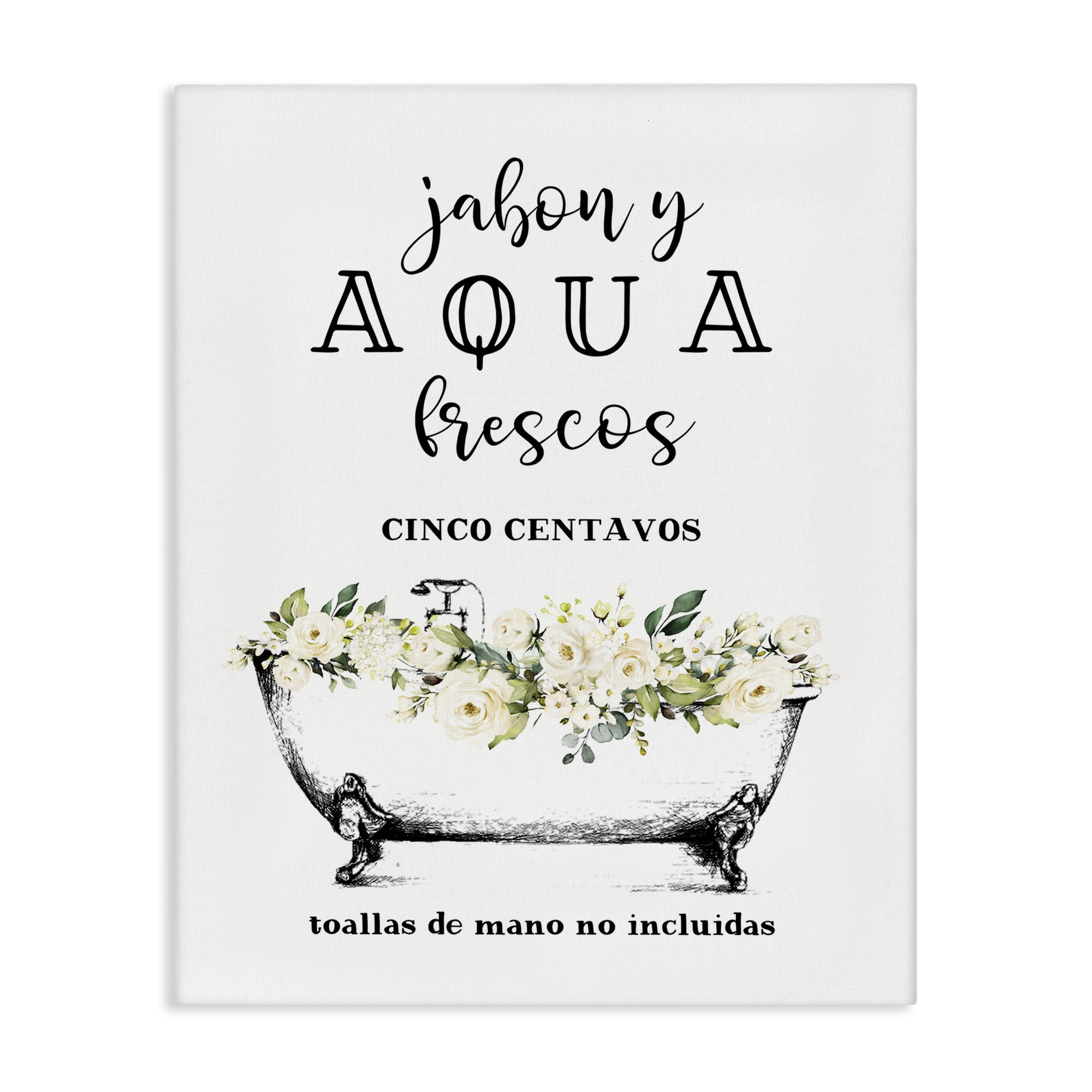 Stupell Industries Jabón y Aqua Frescos Bath & Laundry Painting Wrapped Canvas Art Print Wall Art, 24 x 30