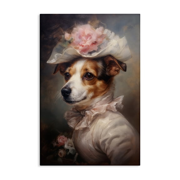 Stupell Industries Jack Russel Terrier Styled Portrait Canvas Wall Art design by Wumples, 30 x 20