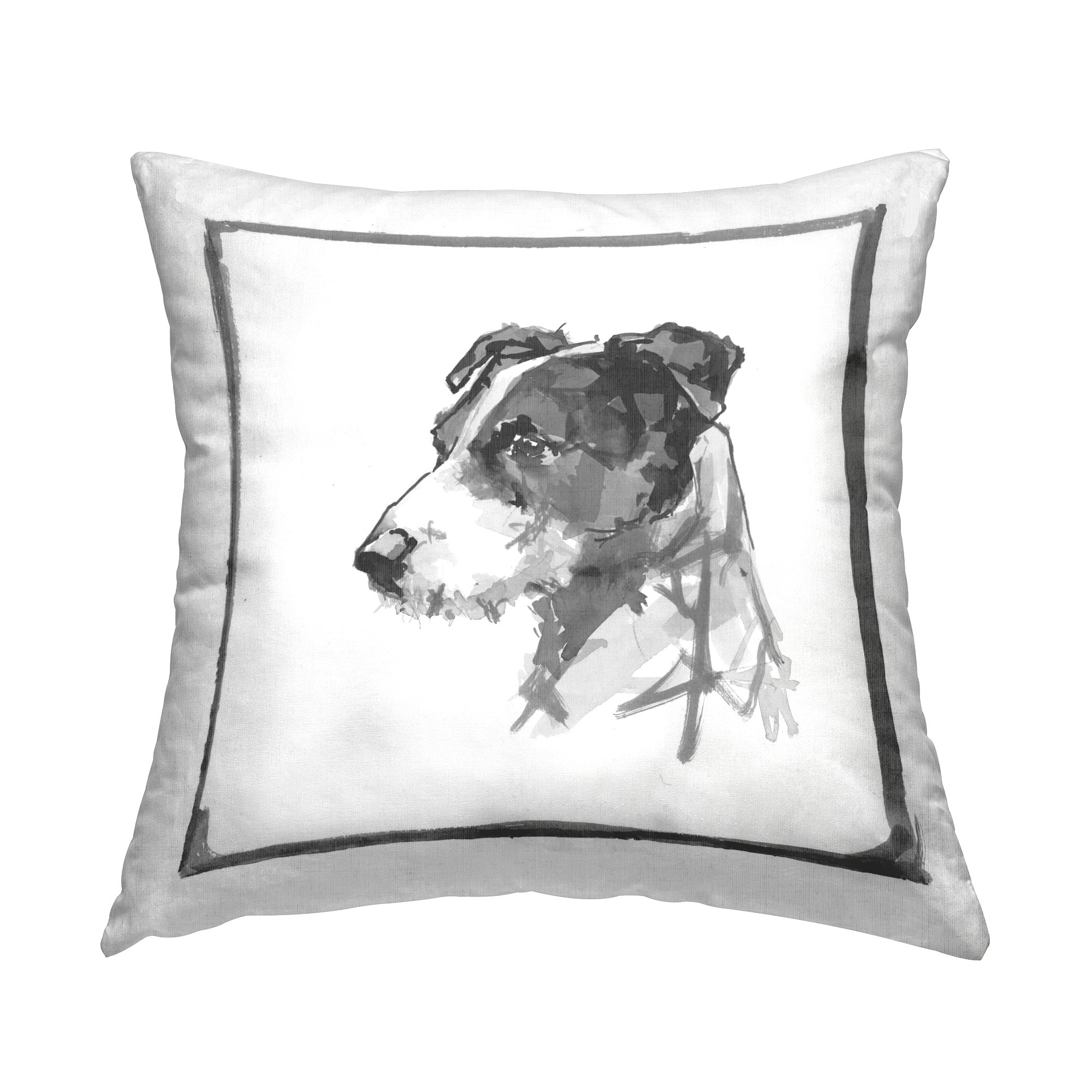Stupell Industries Jack Russell Portrait Decorative Printed Throw Pillow Design by Cartissi
