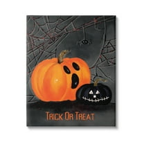 Stupell Industries Jack-o-Lantern Phrase Holiday Painting Gallery Wrapped Canvas Print Wall Art, 16 x 20
