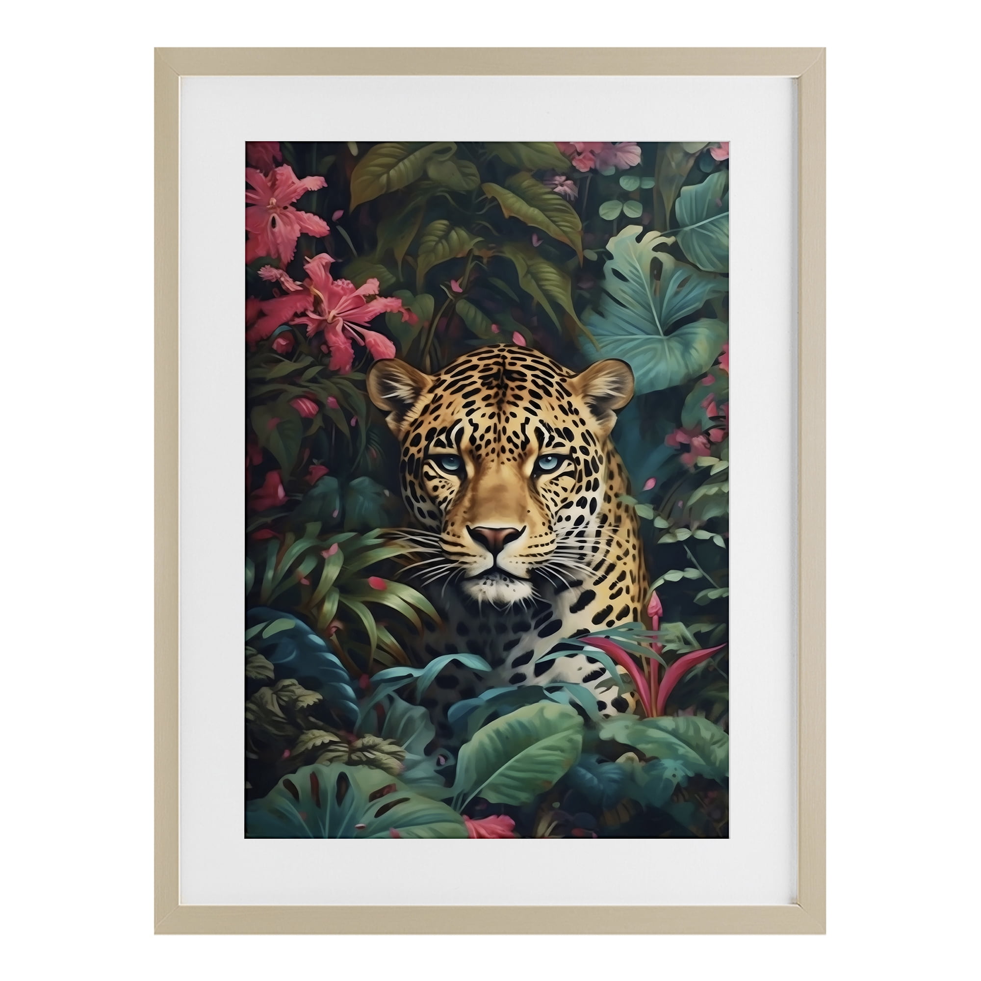Stupell Industries Jaguar with Silent Emerald Gaze Birch Framed Print Under Glass, design by Creative Studio