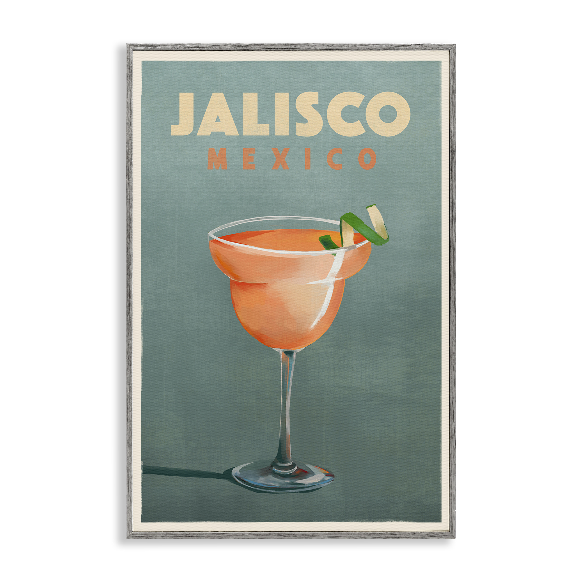 Stupell Industries Jalisco Mexico Cocktail Food & Beverage Painting Gray Framed Art Print Wall Art, 12 x 18