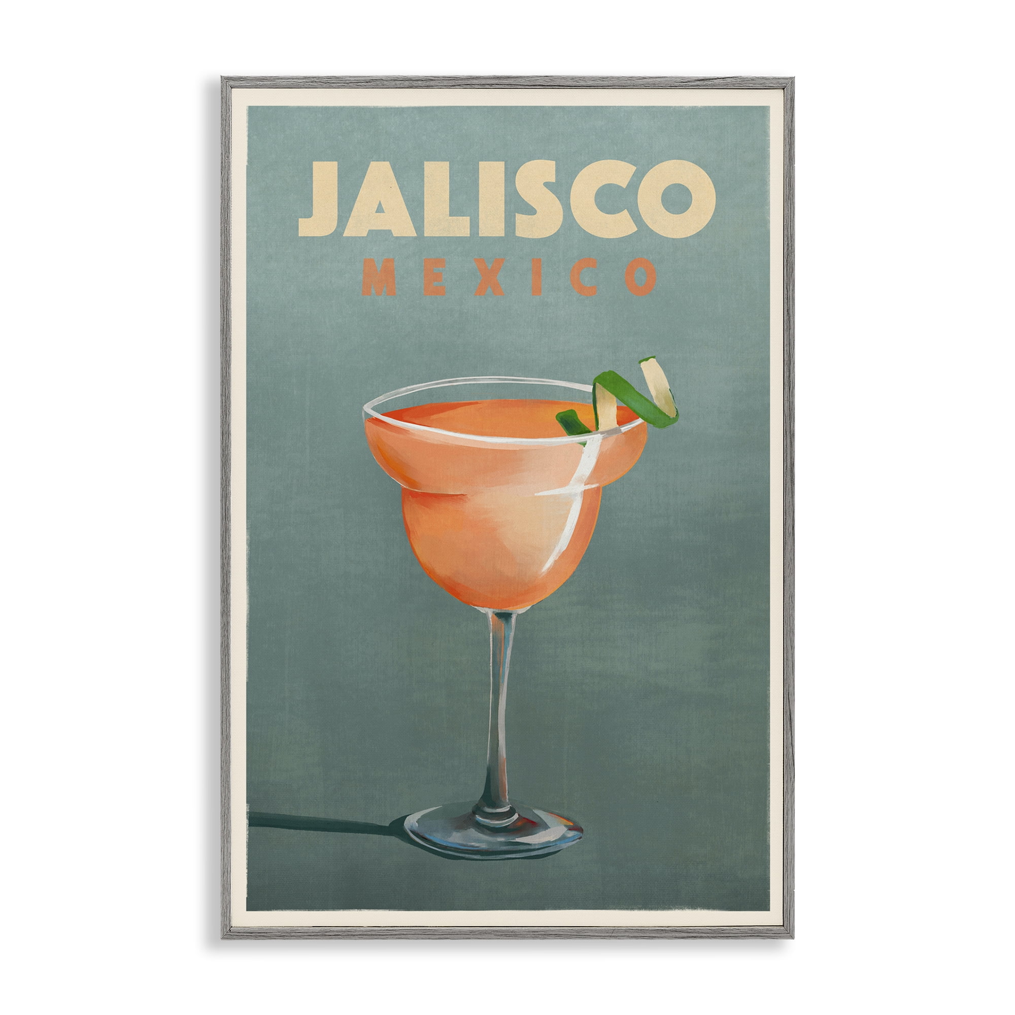 Stupell Industries Jalisco Mexico Cocktail Food & Beverage Painting Gray Framed Art Print Wall Art, 20 x 30