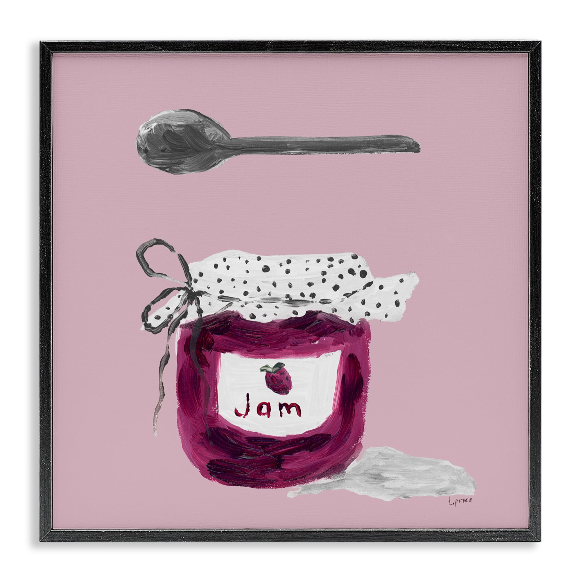 Stupell Industries Jam Jar over Blush Black Framed Giclee Art, design by Lucille Price