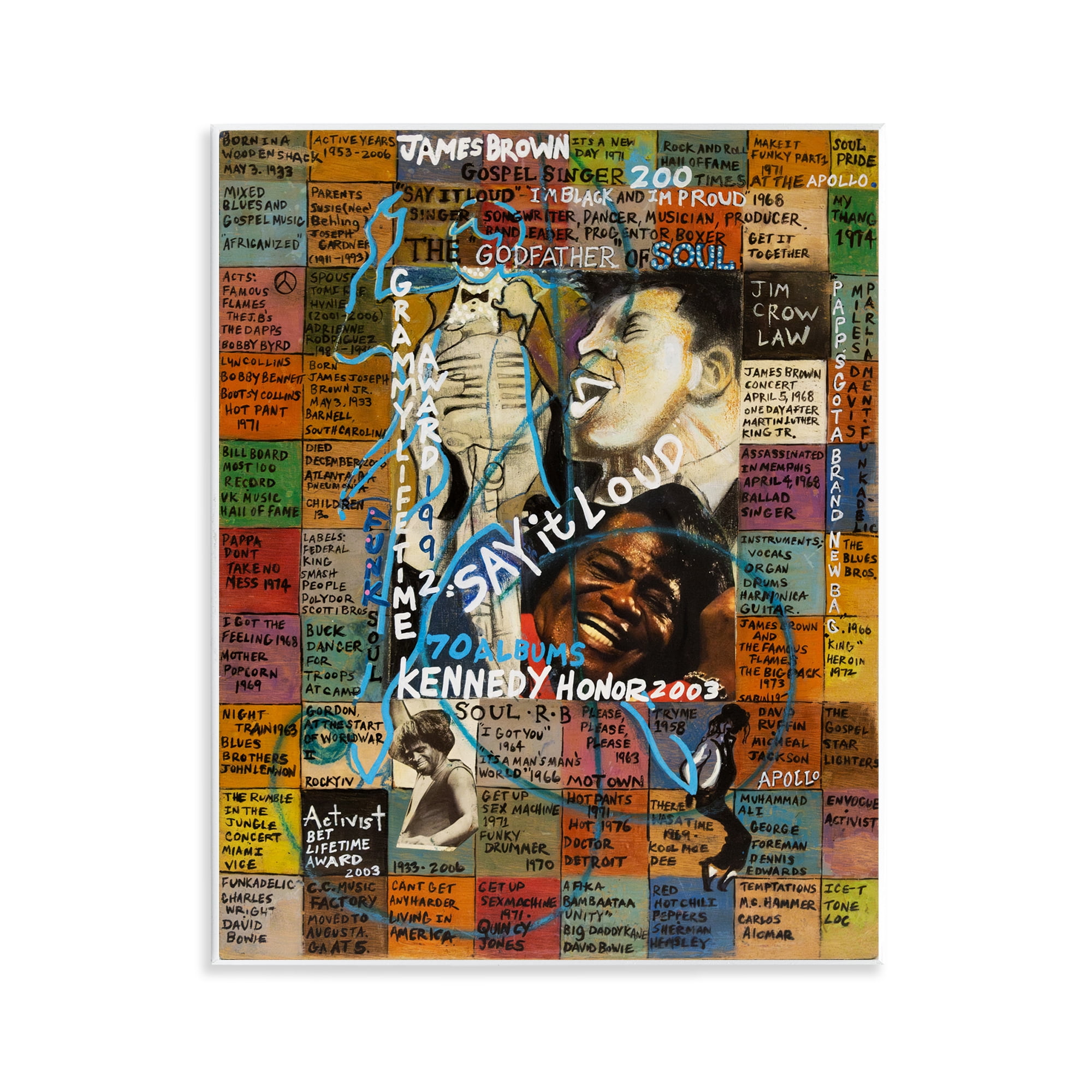 Stupell Industries James Brown Collage People Drawing Unframed Art Print Wall Art, 11 x 14