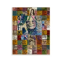 Stupell Industries Janis Joplin Collage People Drawing Unframed Art Print Wall Art, 11 x 14
