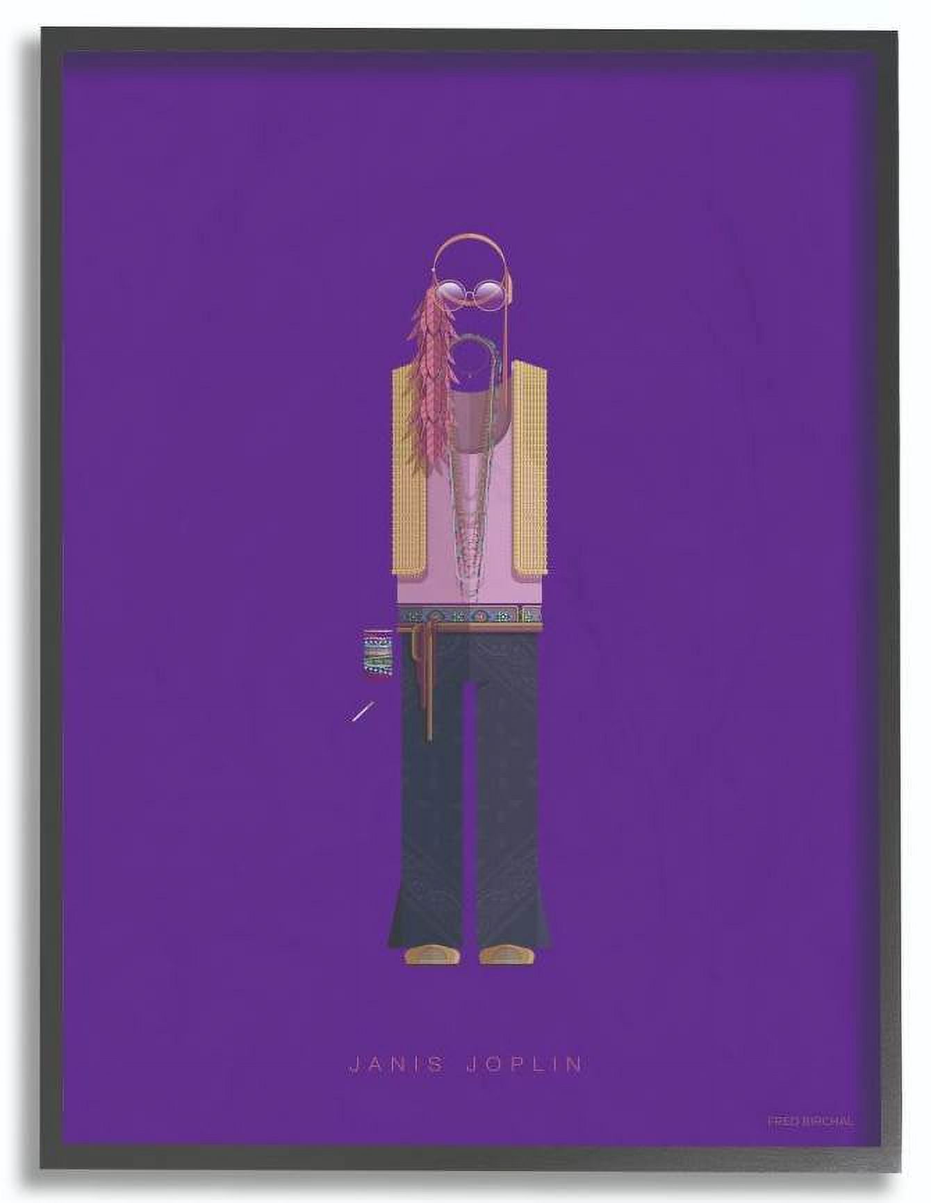 Stupell Industries Janis Joplin Famous People Characters Fashion Design Framed Wall Art by Fred Birchal
