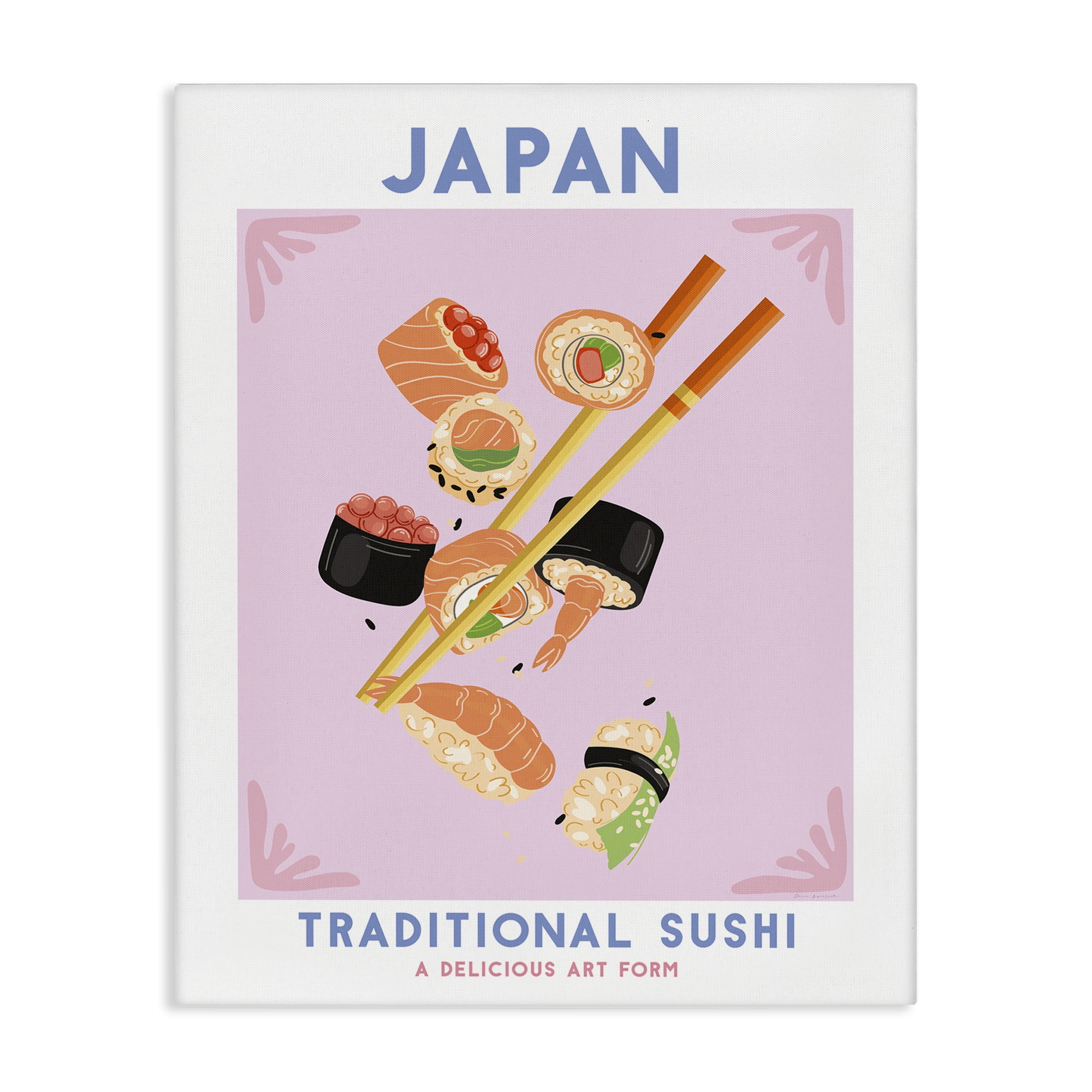 Stupell Industries Japanese Traditional Sushi Food & Beverage Painting Wrapped Canvas Art Print Wall Art, 16 x 20