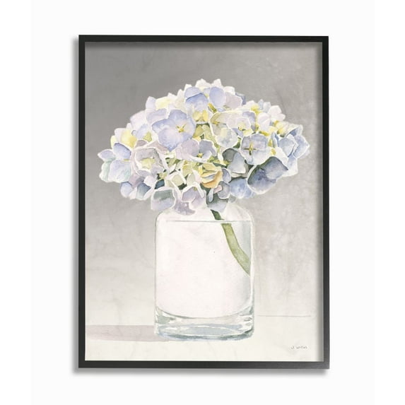 Stupell Industries Jar Flowers Purple Grey Watercolor Painting Framed Giclee Texturized Art by James Wiens