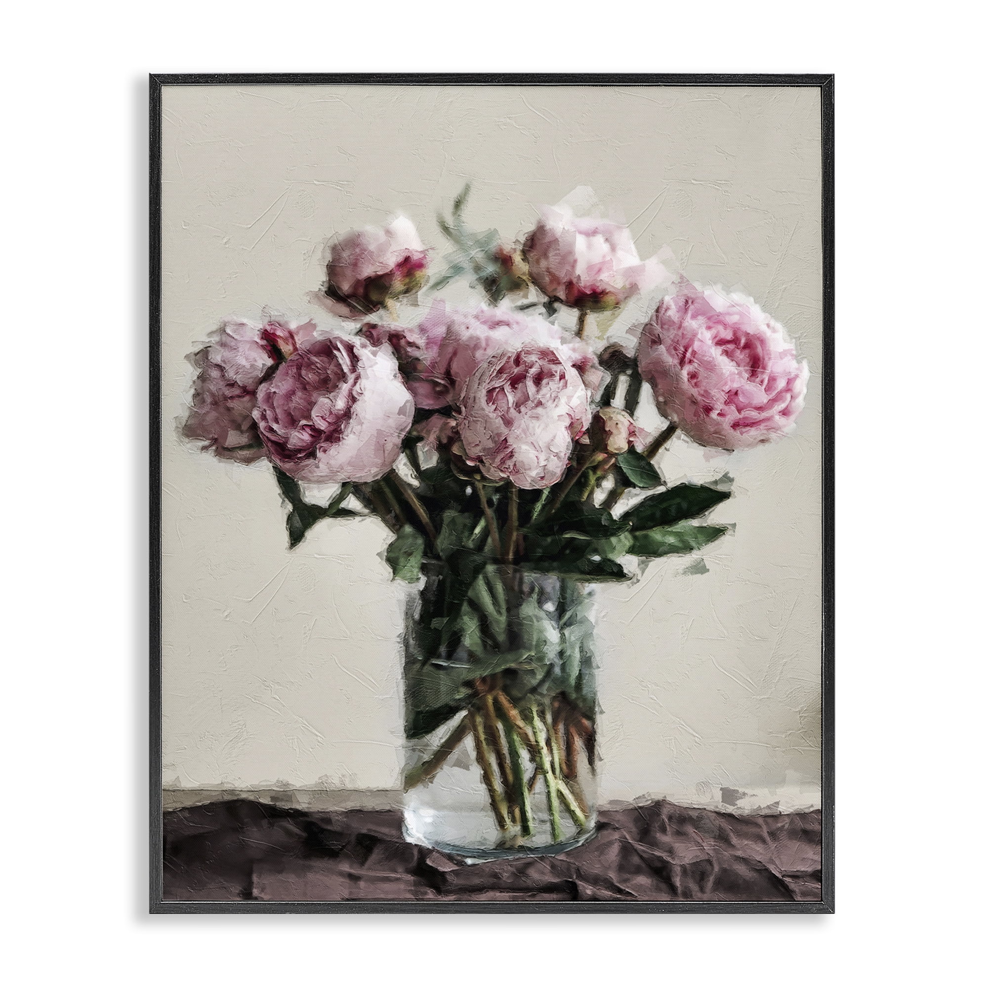 Stupell Industries Jar Of Roses Botanical & Floral Painting Black Framed Art Print Wall Art, 16 x 20