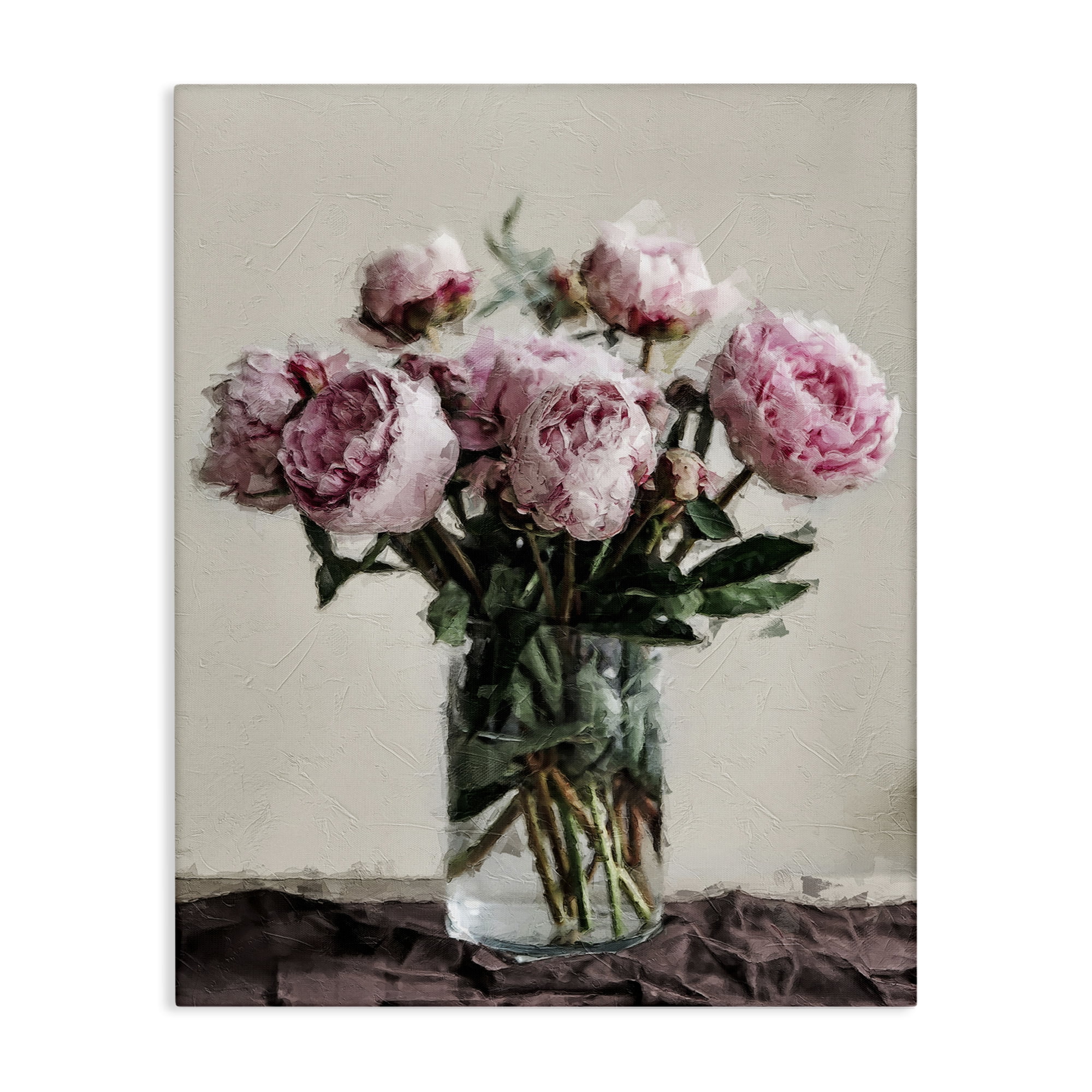 Stupell Industries Jar Of Roses Botanical & Floral Painting Gallery Wrapped Canvas Art Print Wall Art, 30 x 40