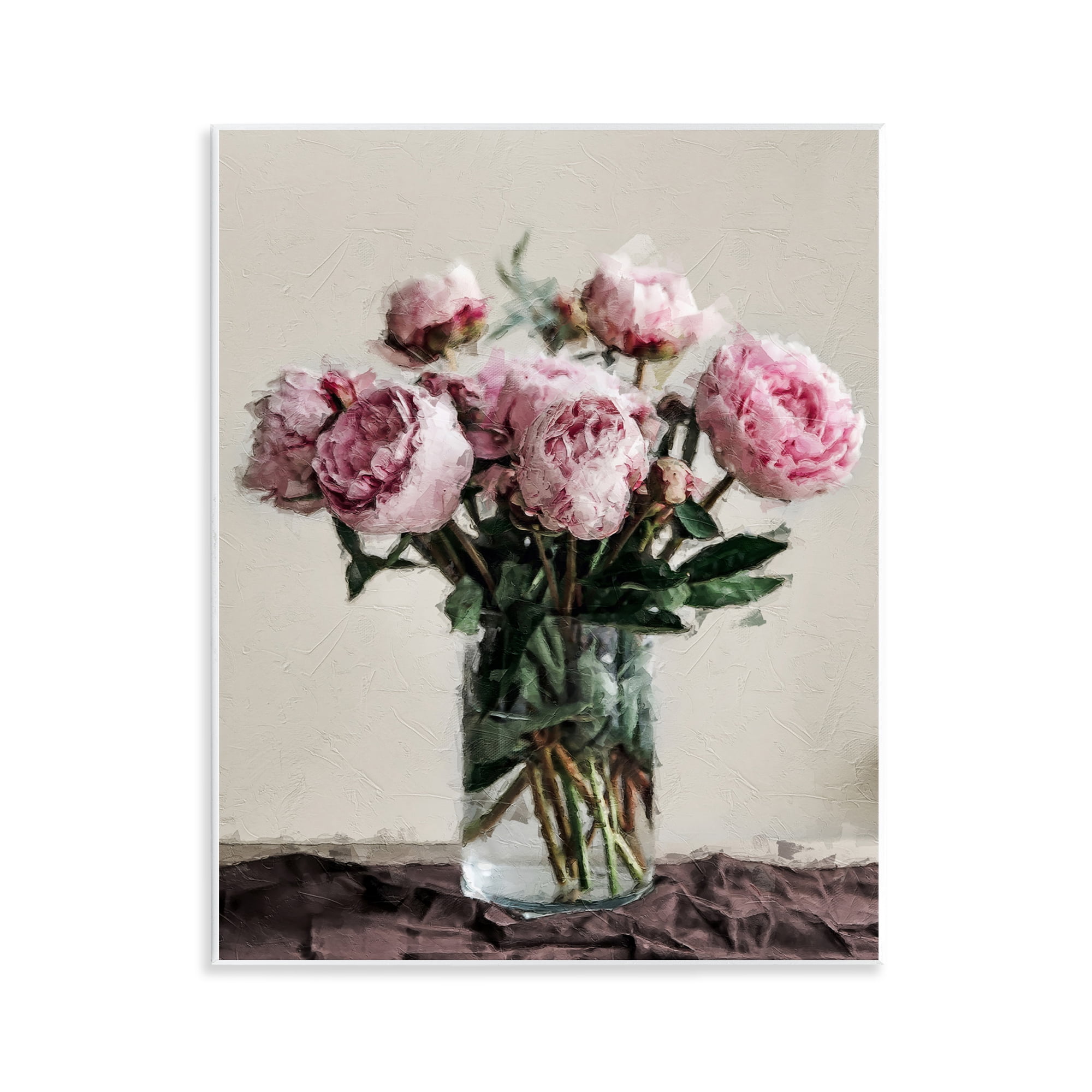 Stupell Industries Jar Of Roses Botanical & Floral Painting Unframed Art Print Wall Art, 11 x 14
